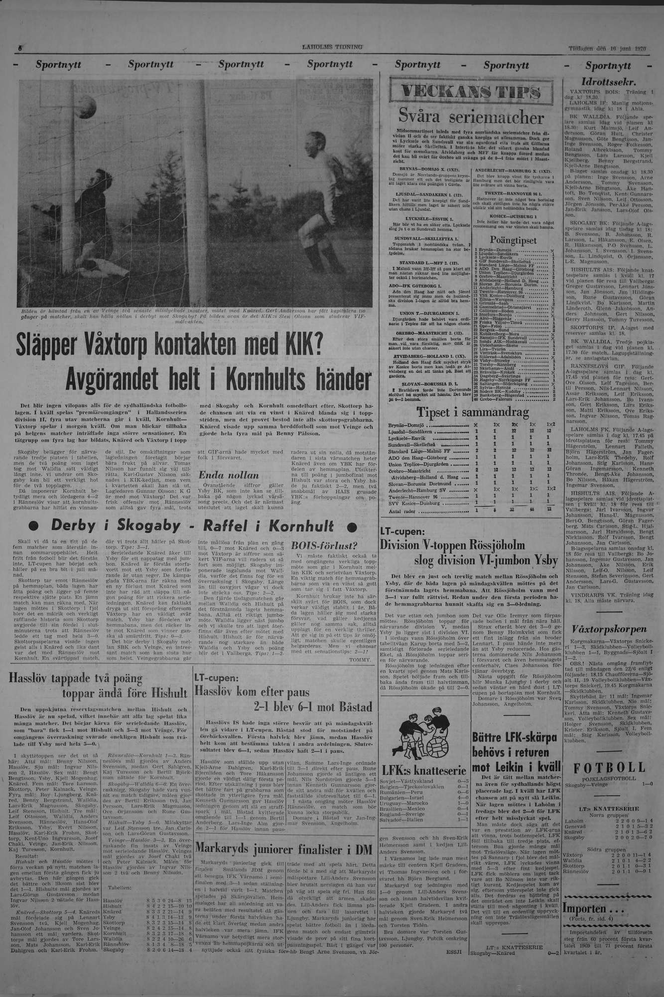 Laholms Tidning Tisdag 16 juni 1970, sida 6