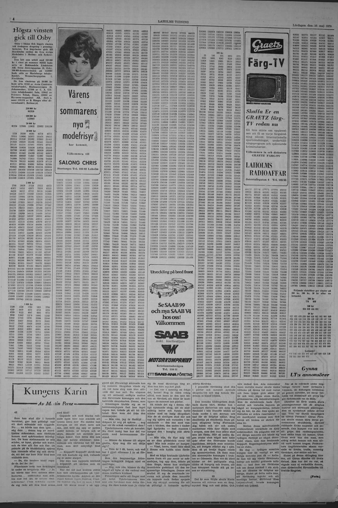 Laholms Tidning Lördag 16 maj 1970, sida 4