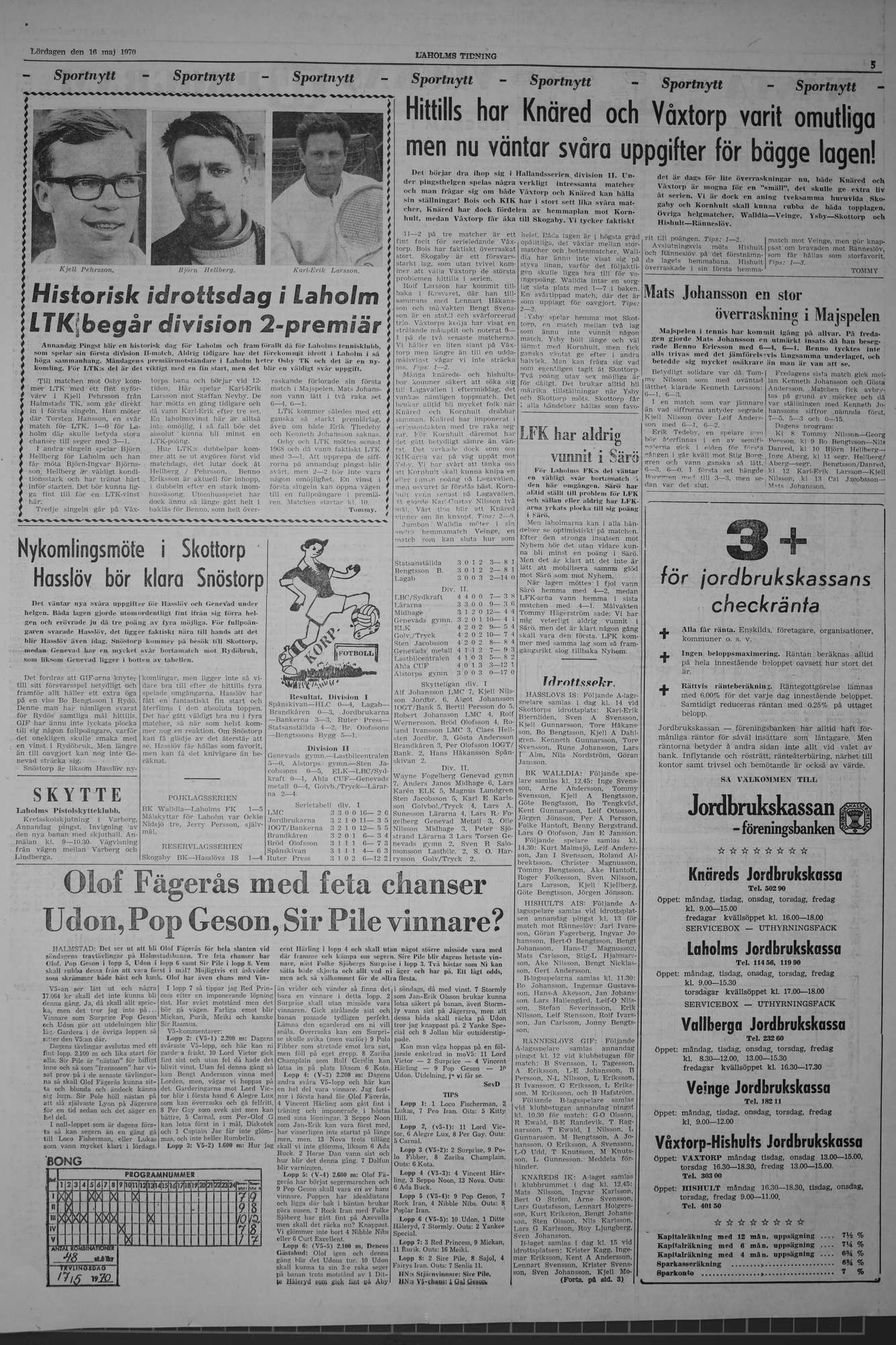 Laholms Tidning Lördag 16 maj 1970, sida 5