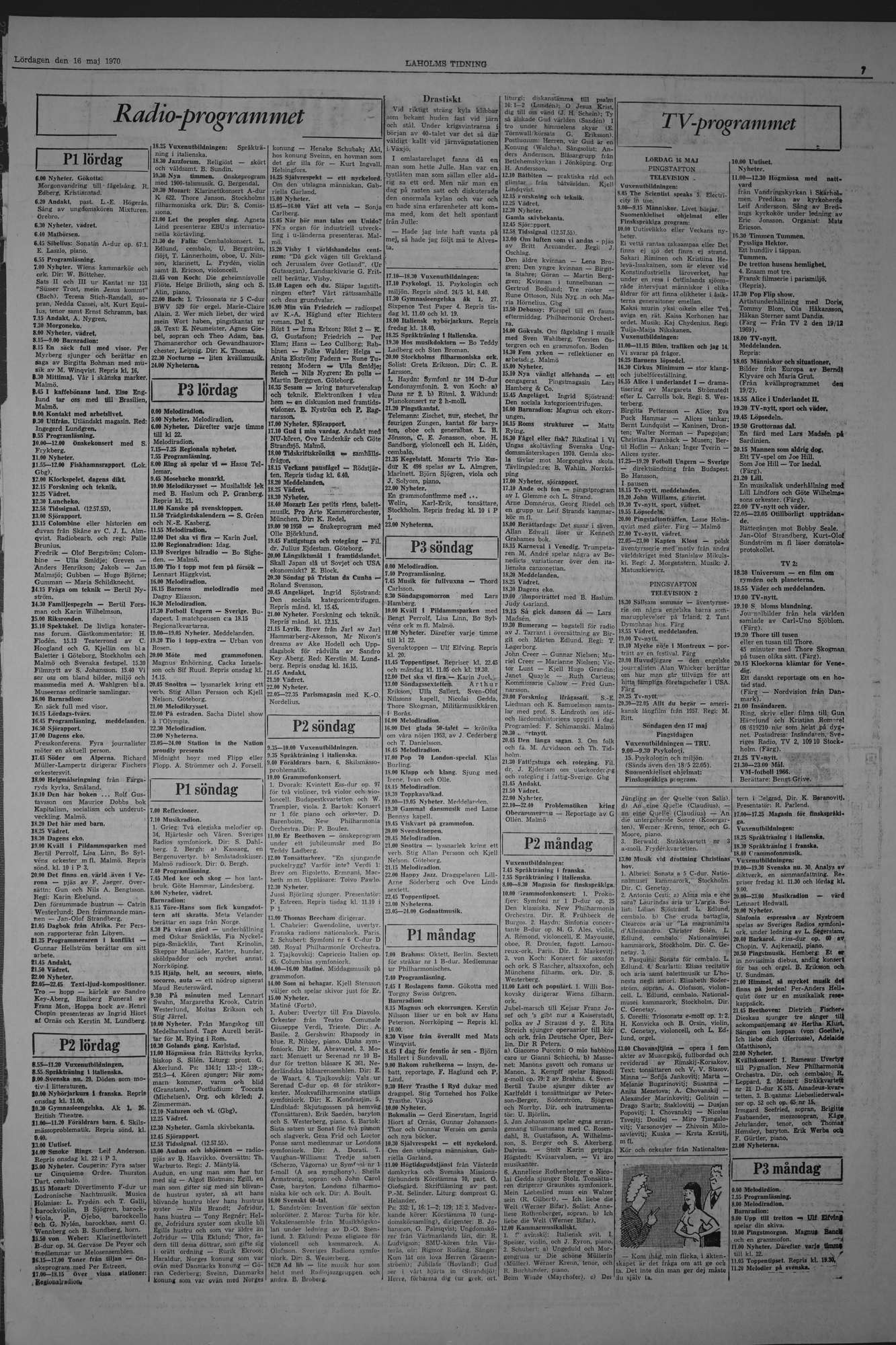 Laholms Tidning Lördag 16 maj 1970, sida 7