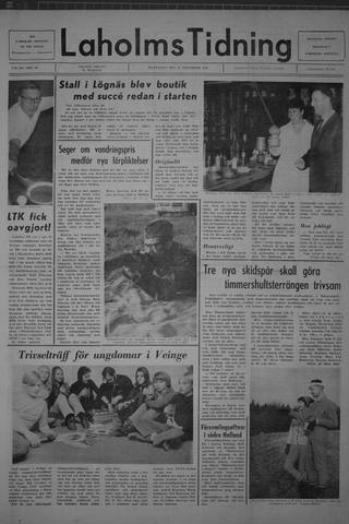 Förstasidan, Måndag 16 november 1970
