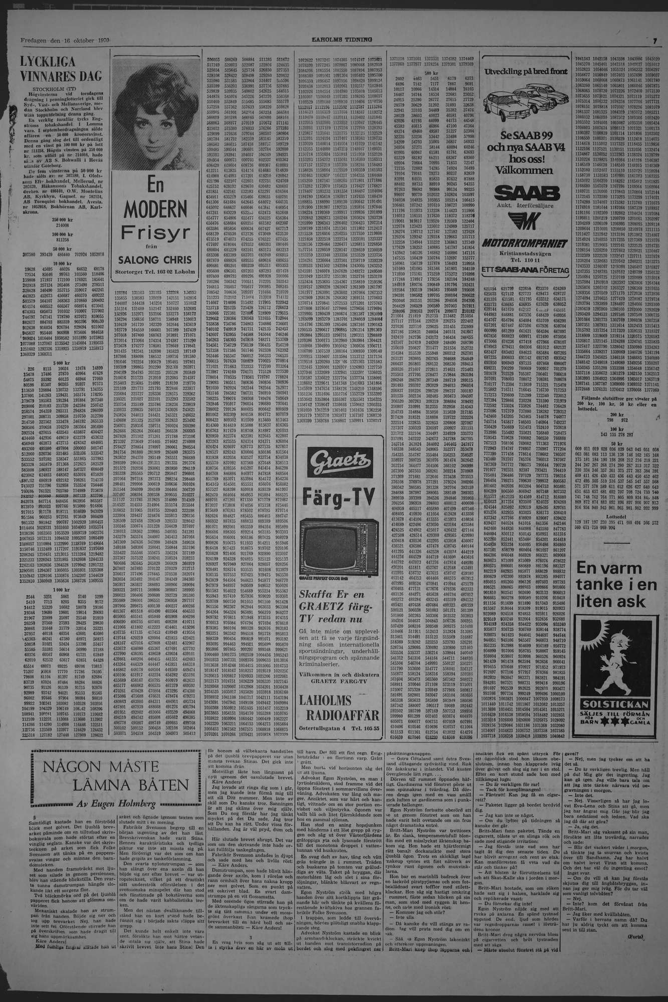 Laholms Tidning Fredag 16 oktober 1970, sida 7