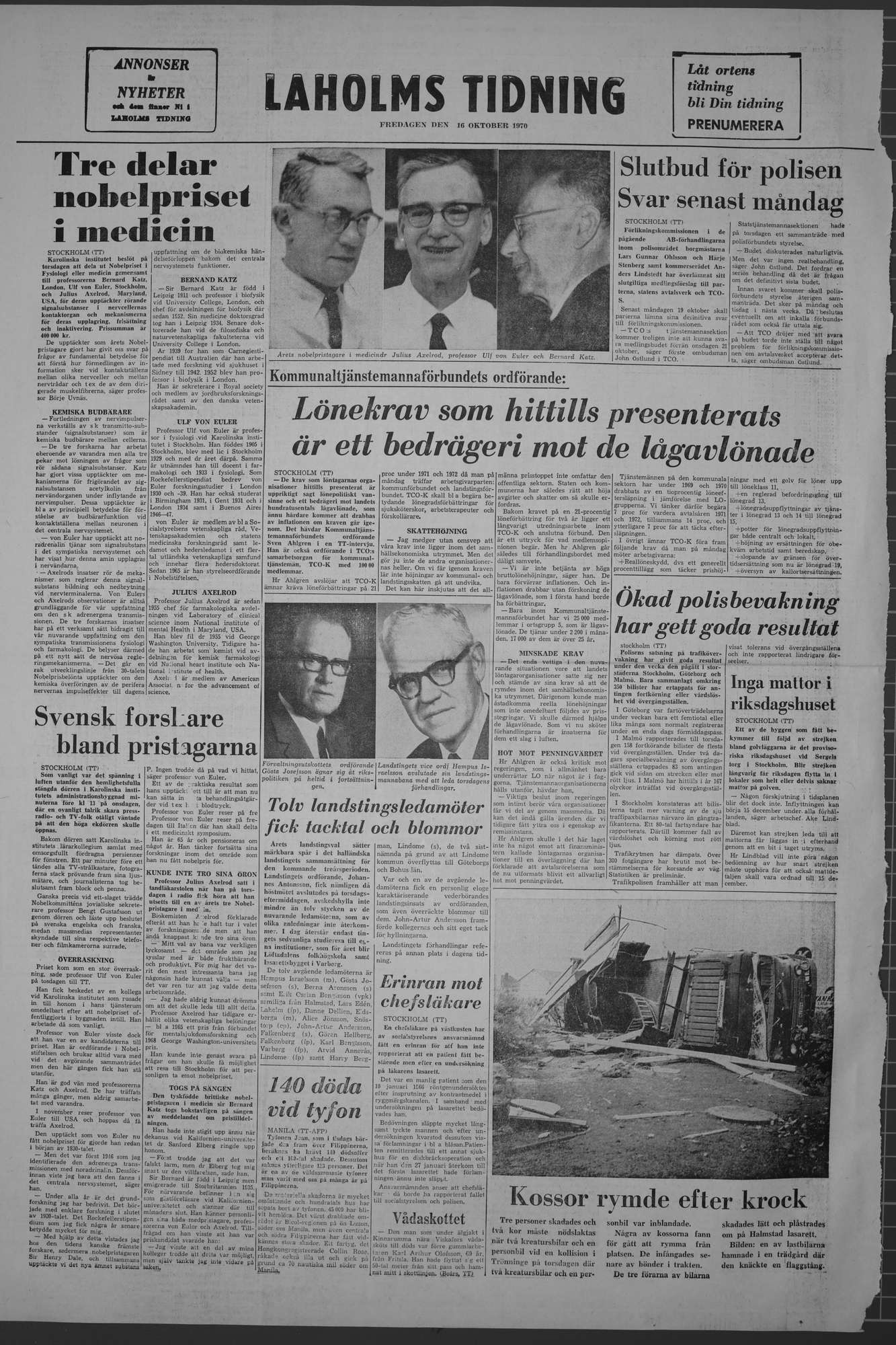 Laholms Tidning Fredag 16 oktober 1970, sida 8