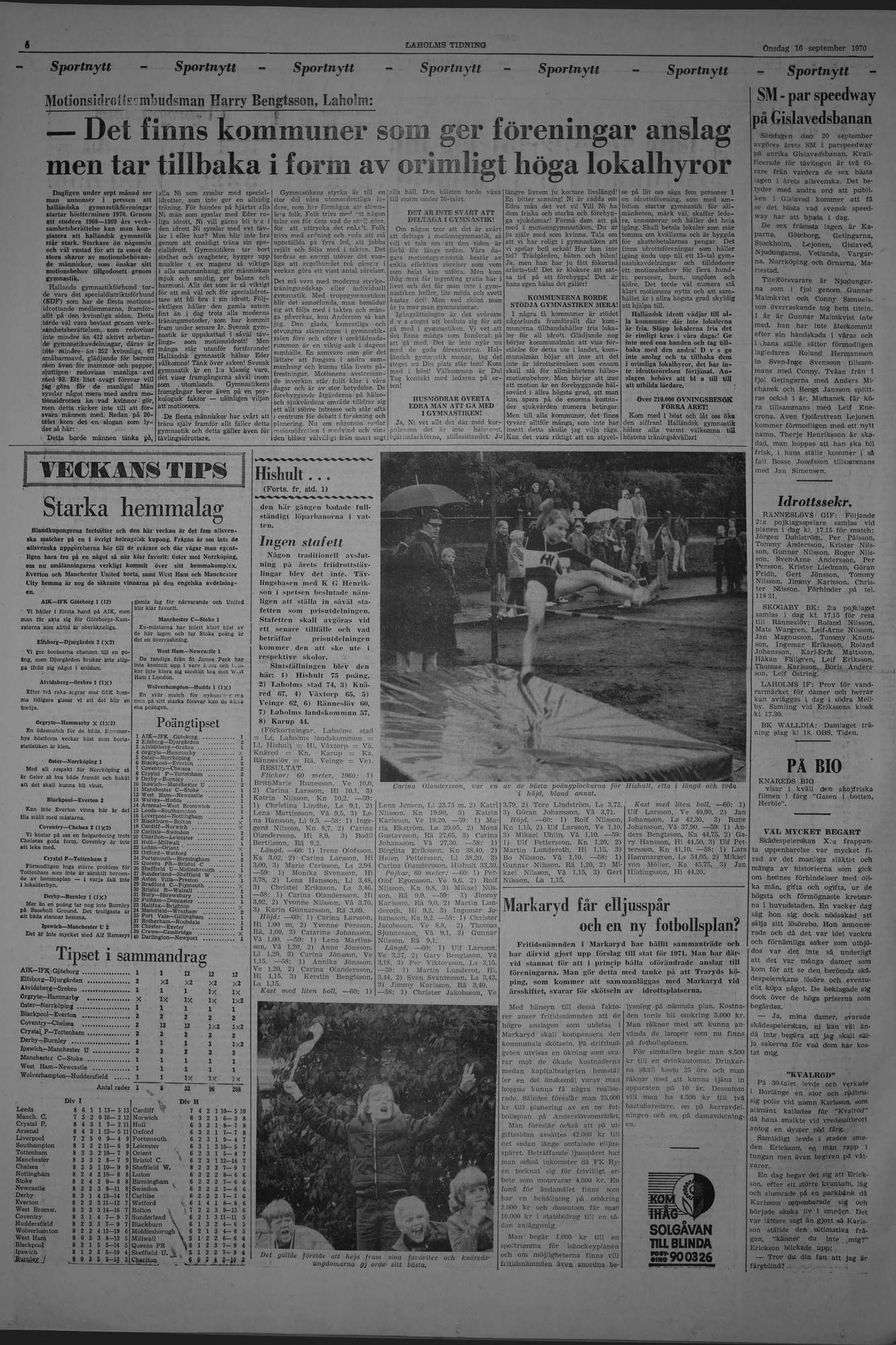 Laholms Tidning Onsdag 16 september 1970, sida 6