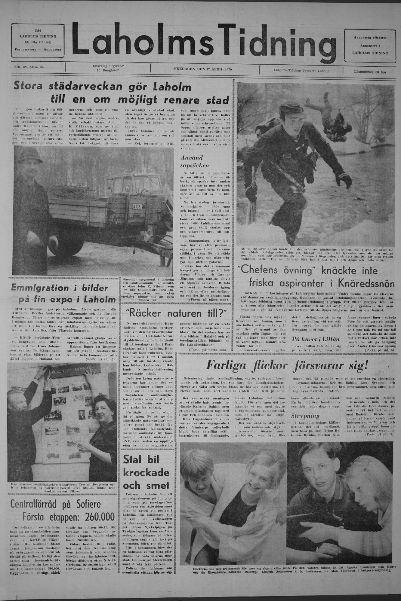 Laholms Tidning Fredag 17 april 1970, sida 1