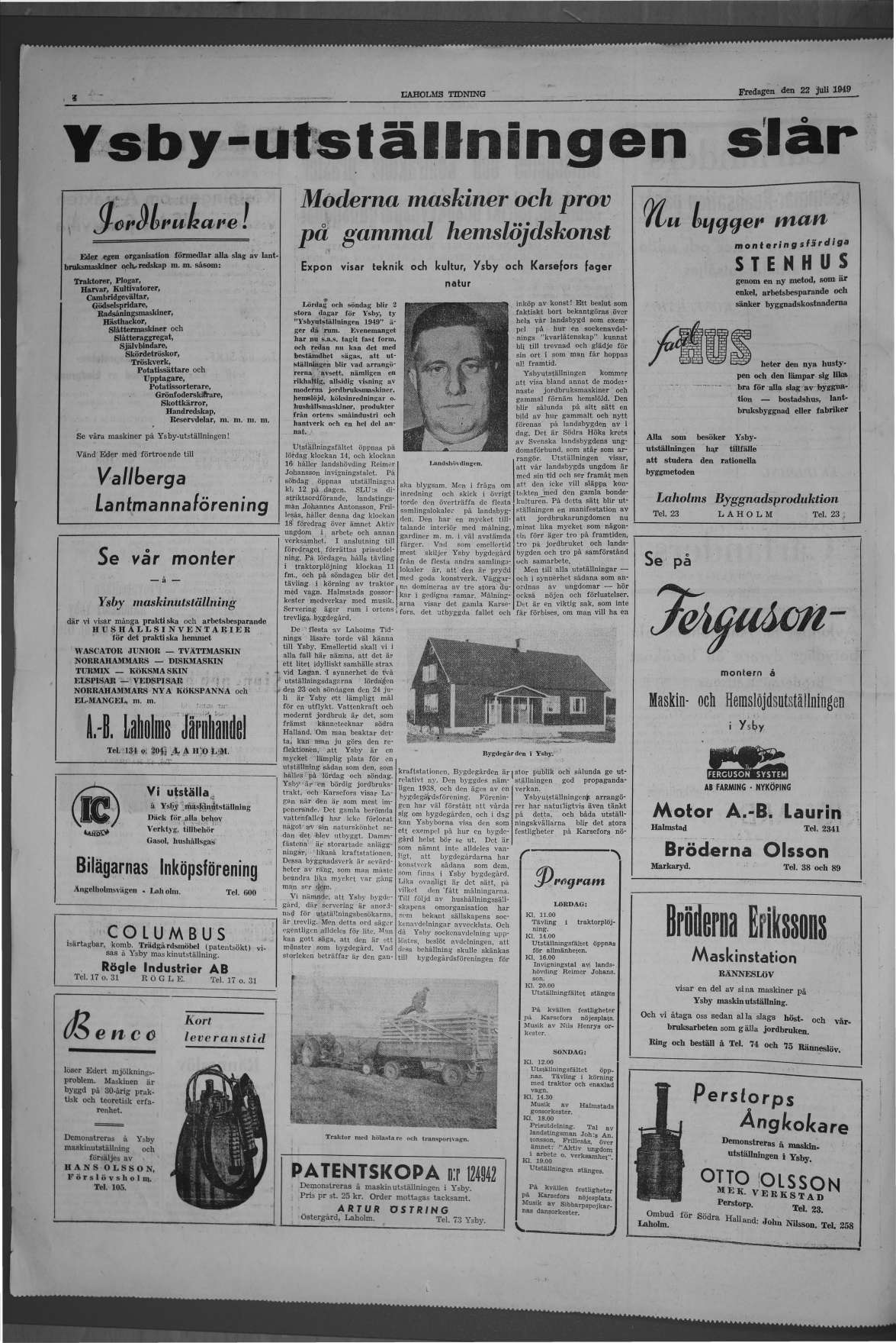 Laholms Tidning Fredag 22 juli 1949, sida 4