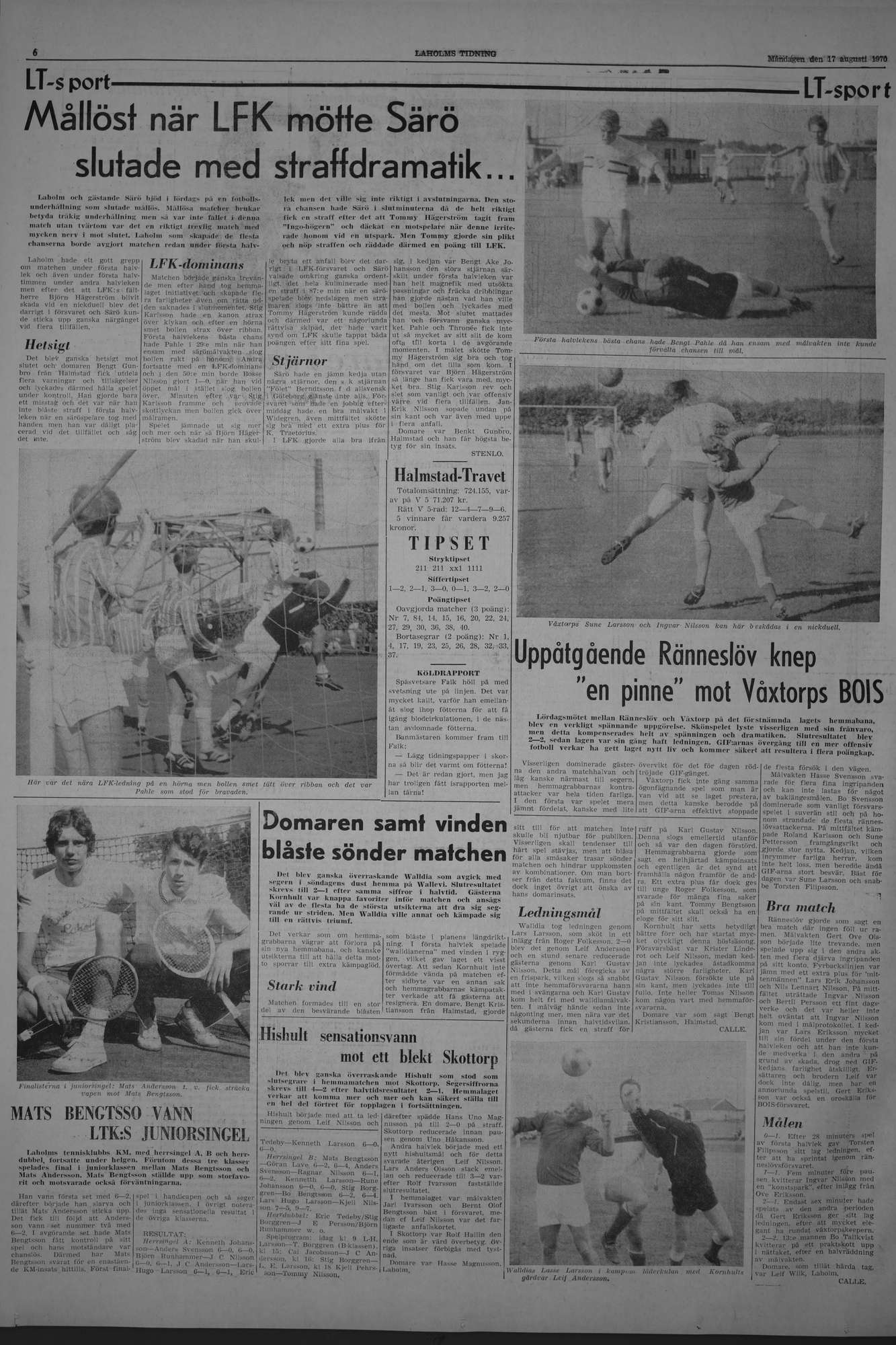 Laholms Tidning Måndag 17 augusti 1970, sida 6