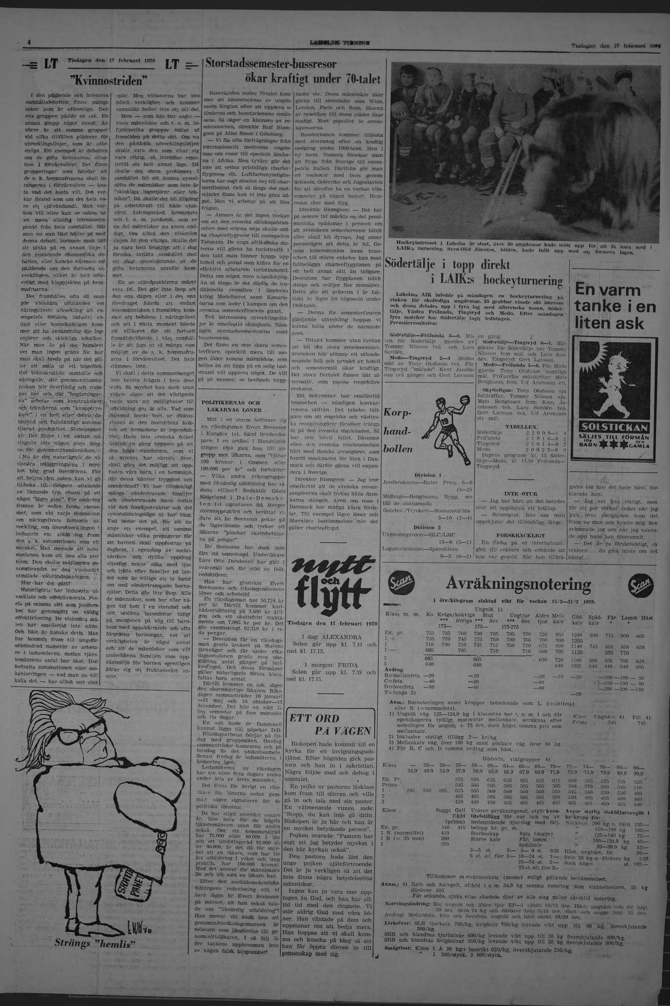 Laholms Tidning Tisdag 17 februari 1970, sida 4