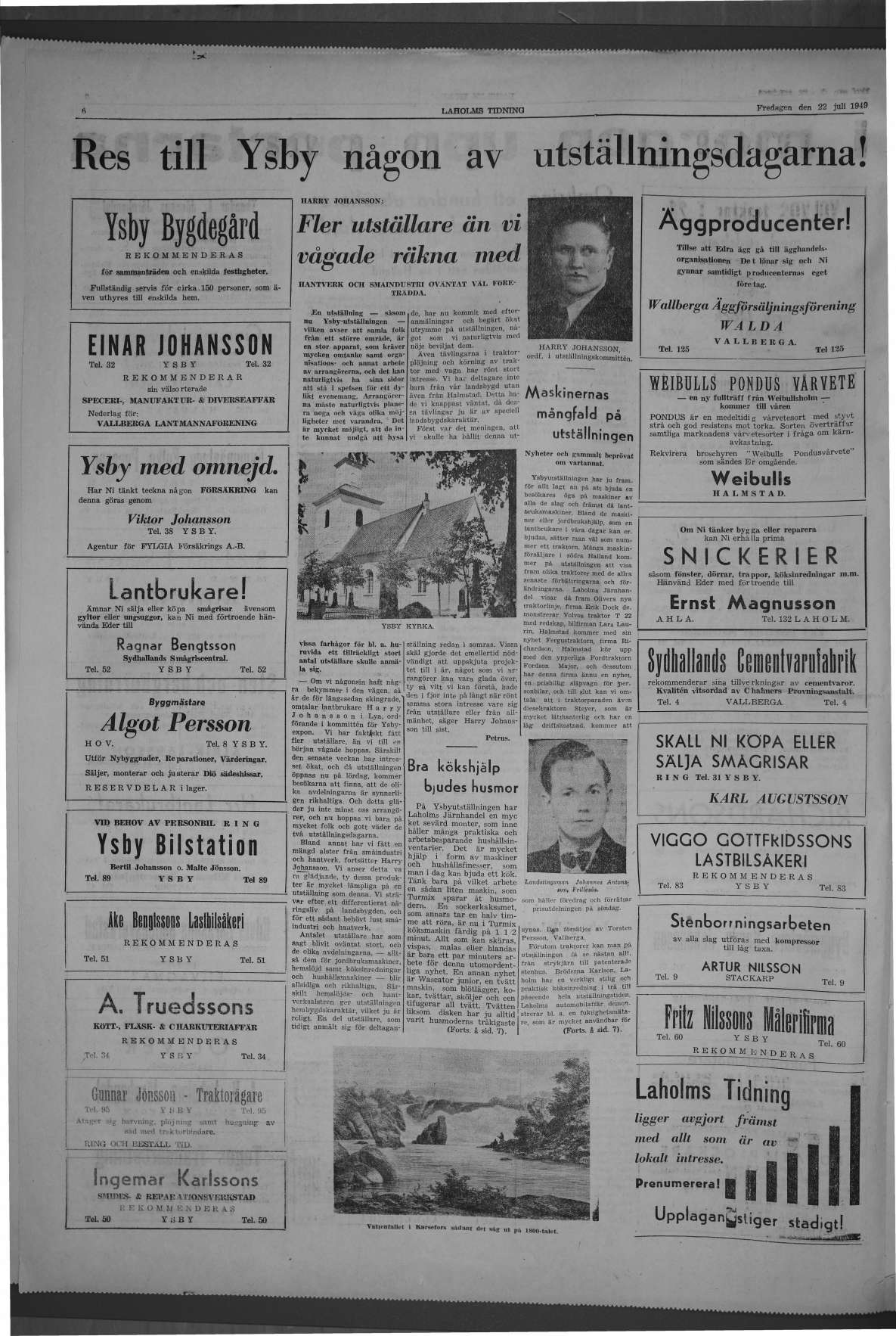 Laholms Tidning Fredag 22 juli 1949, sida 6