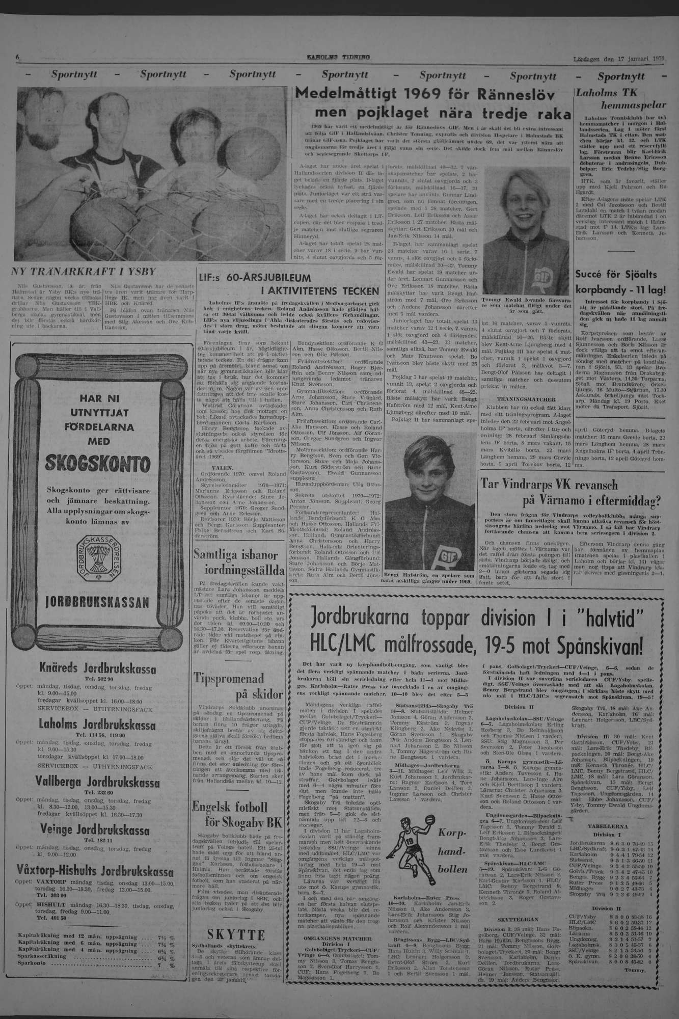 Laholms Tidning Lördag 17 januari 1970, sida 6