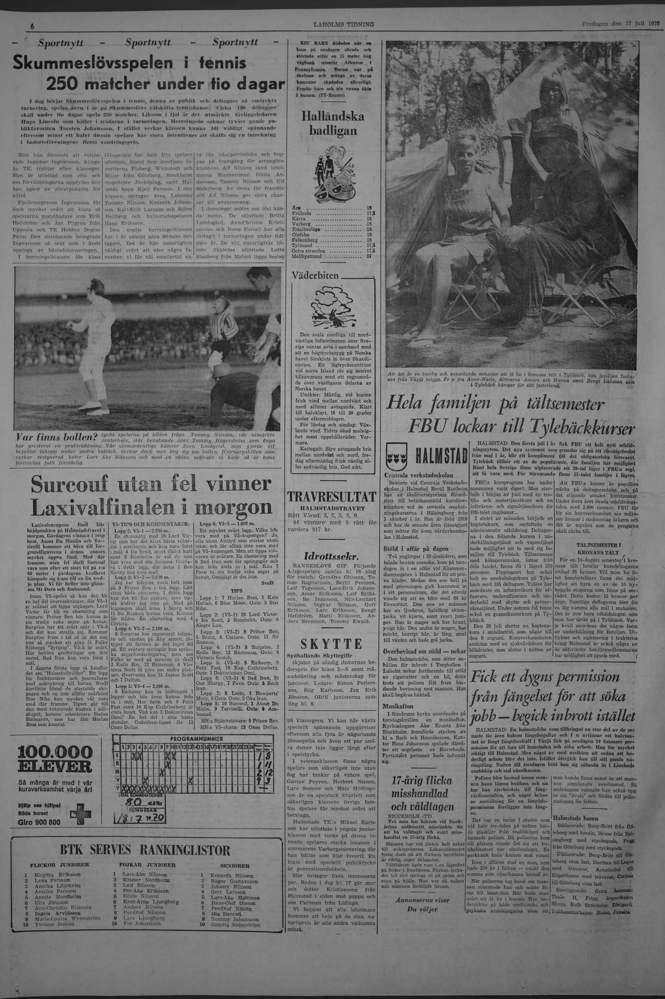 Laholms Tidning Fredag 17 juli 1970, sida 6