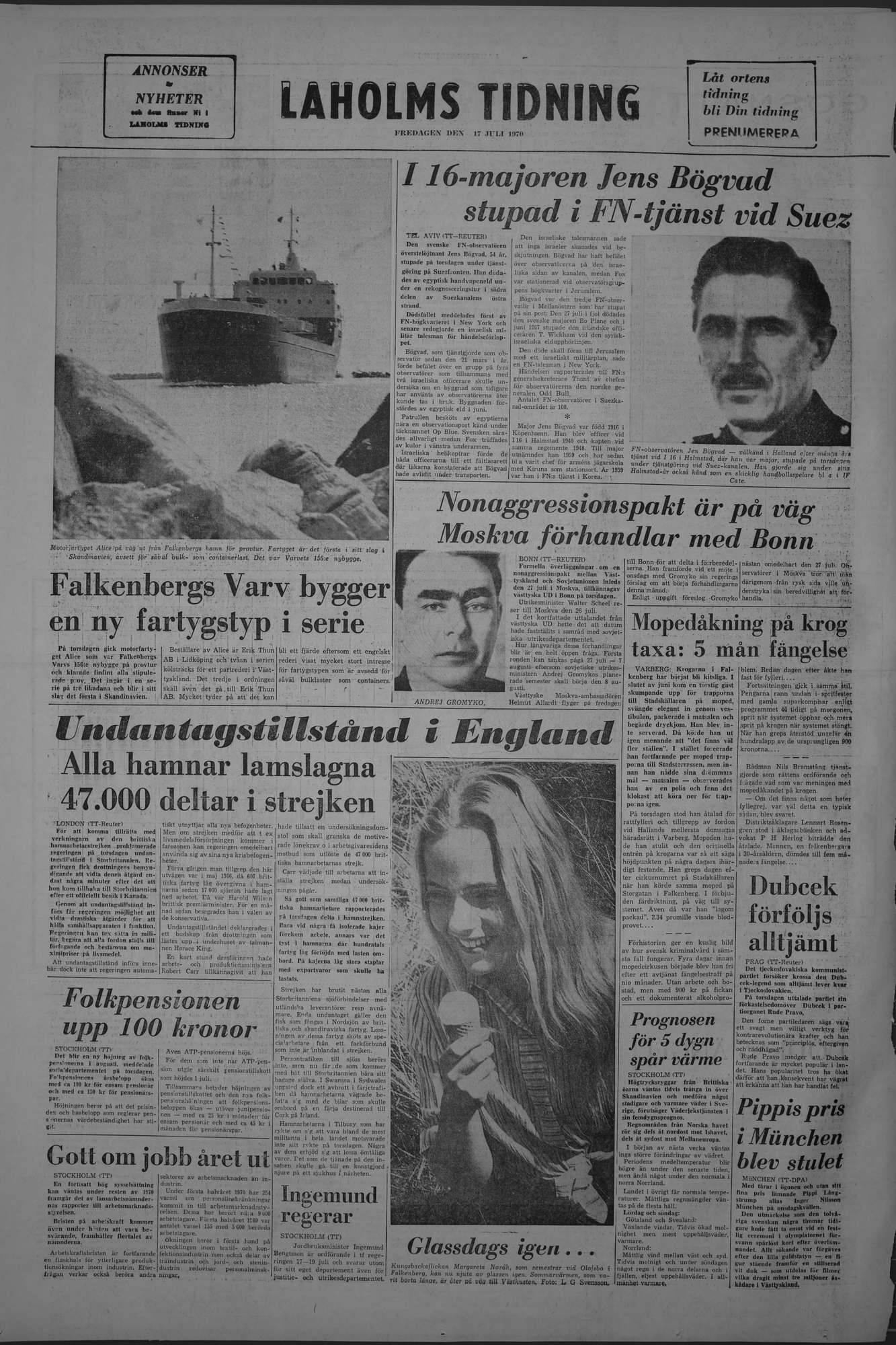 Laholms Tidning Fredag 17 juli 1970, sida 8