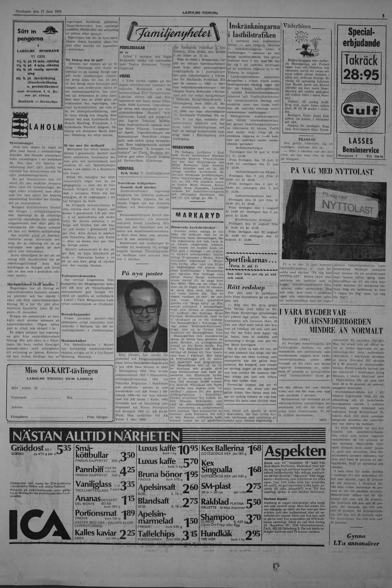Laholms Tidning Onsdag 17 juni 1970, sida 3