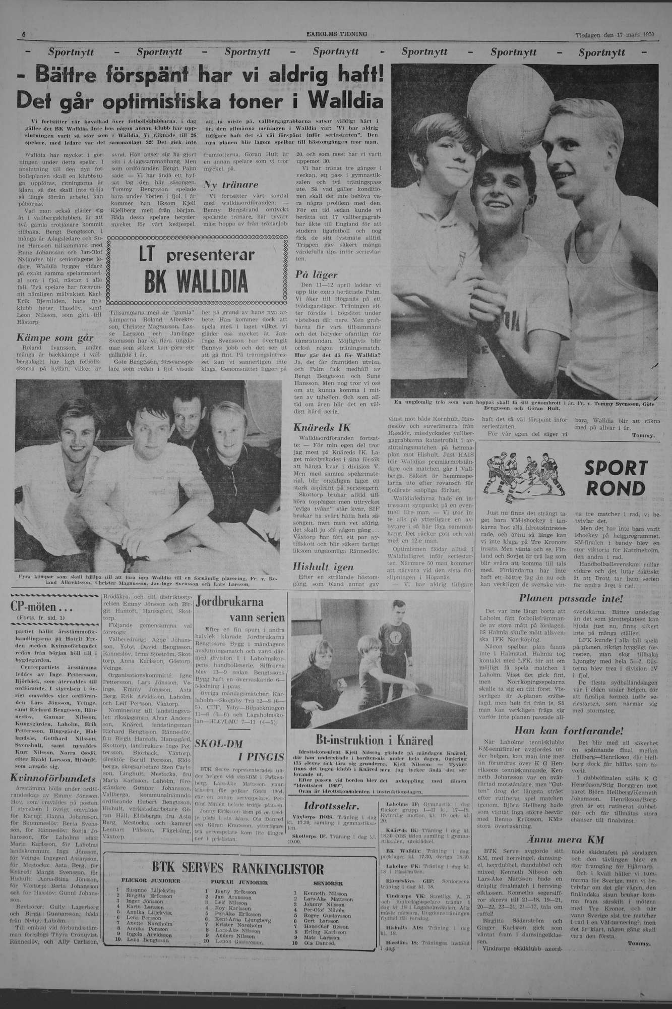 Laholms Tidning Tisdag 17 mars 1970, sida 6