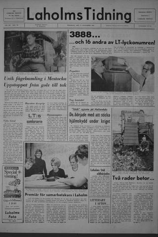 Förstasidan, Tisdag 17 november 1970