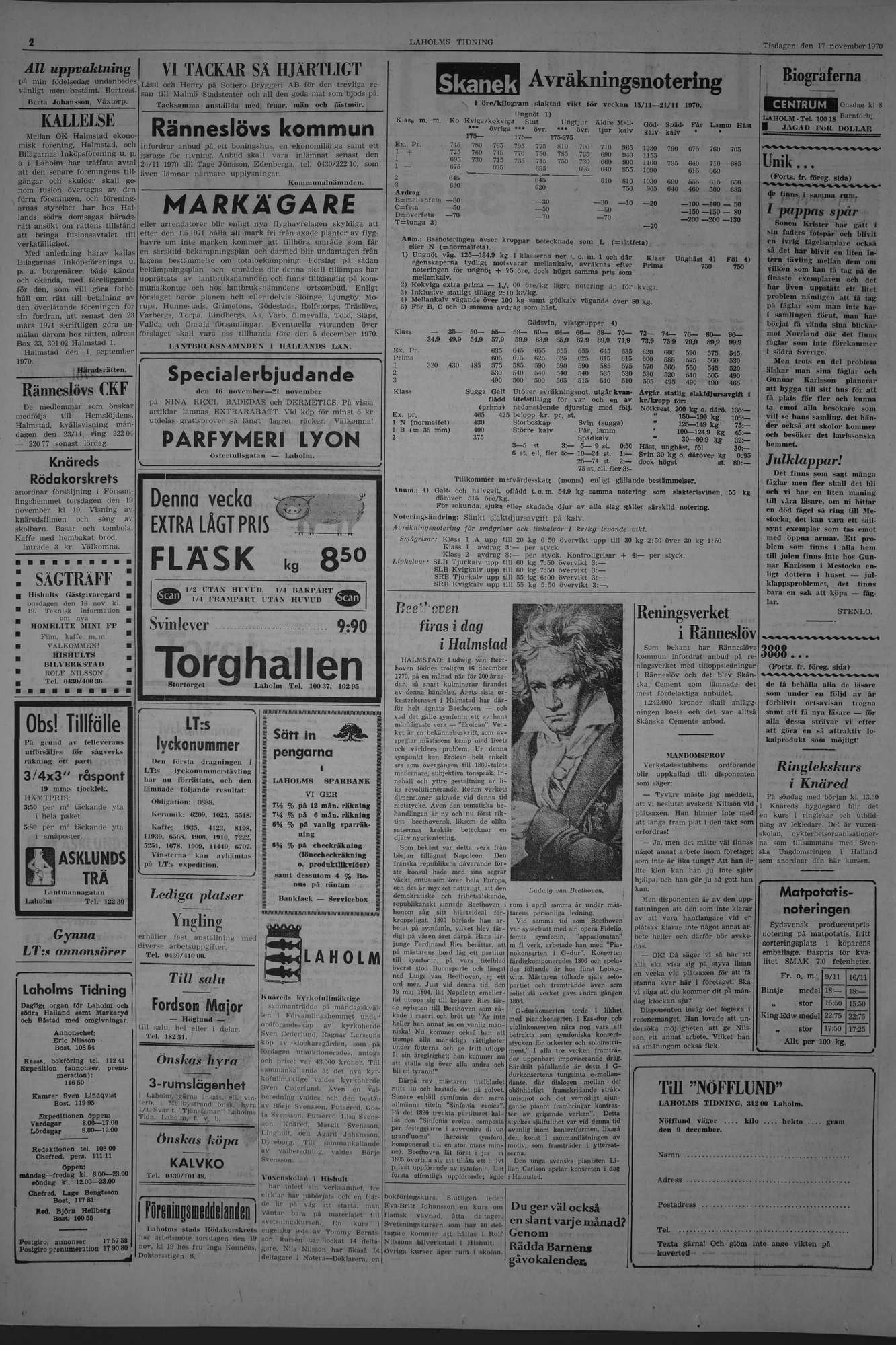 Laholms Tidning Tisdag 17 november 1970, sida 2
