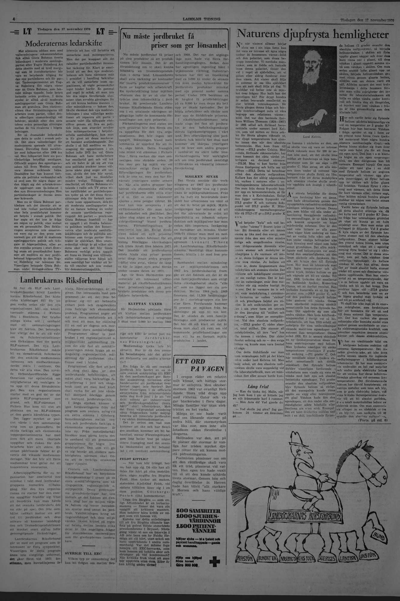 Laholms Tidning Tisdag 17 november 1970, sida 4