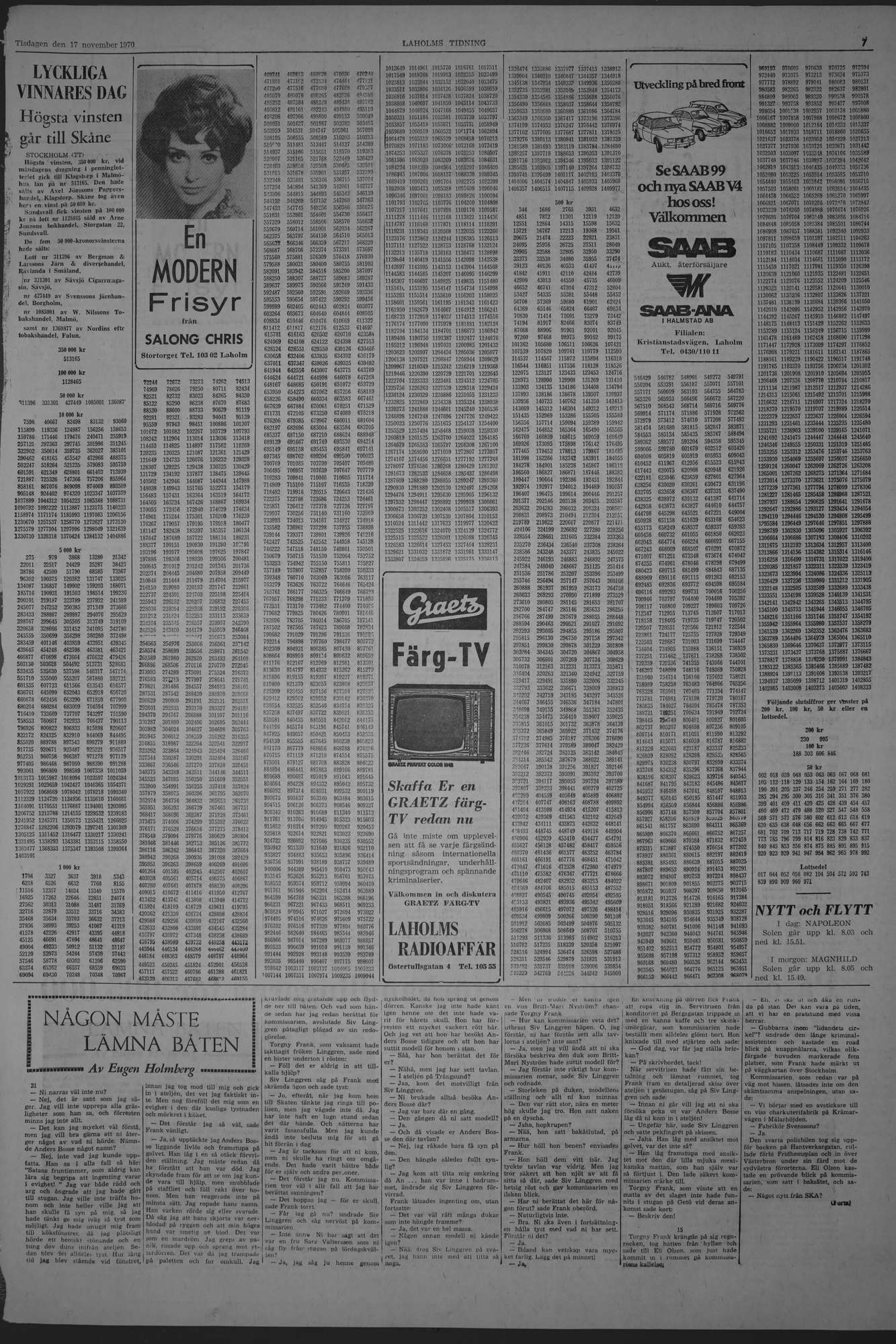 Laholms Tidning Tisdag 17 november 1970, sida 7