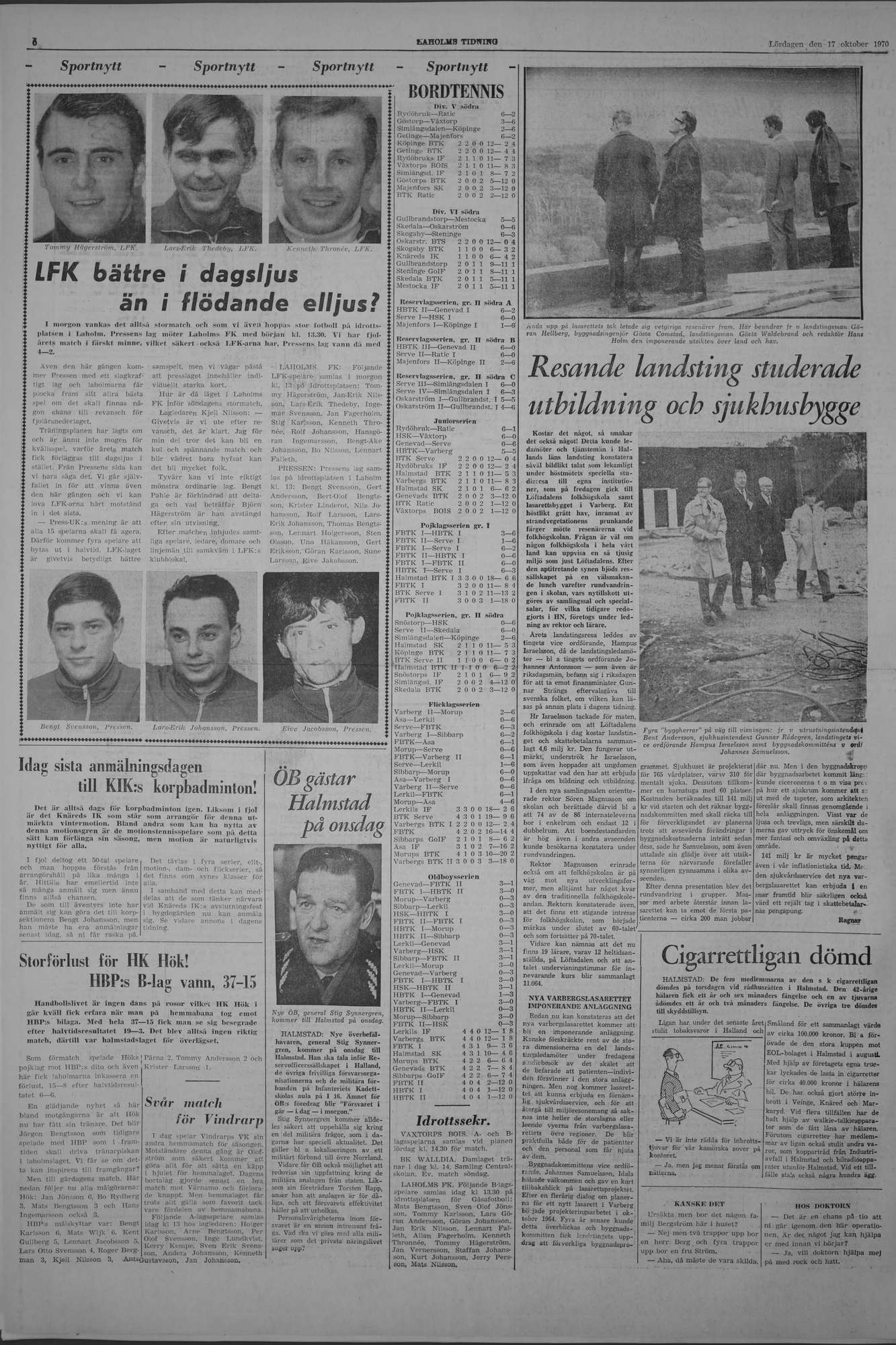 Laholms Tidning Lördag 17 oktober 1970, sida 6