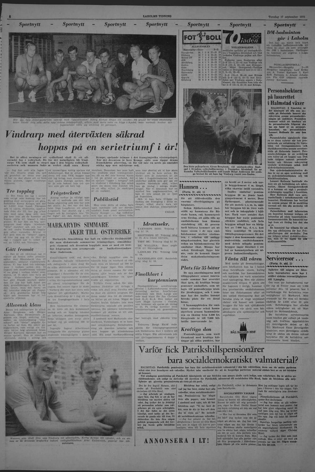 Laholms Tidning Torsdag 17 september 1970, sida 6