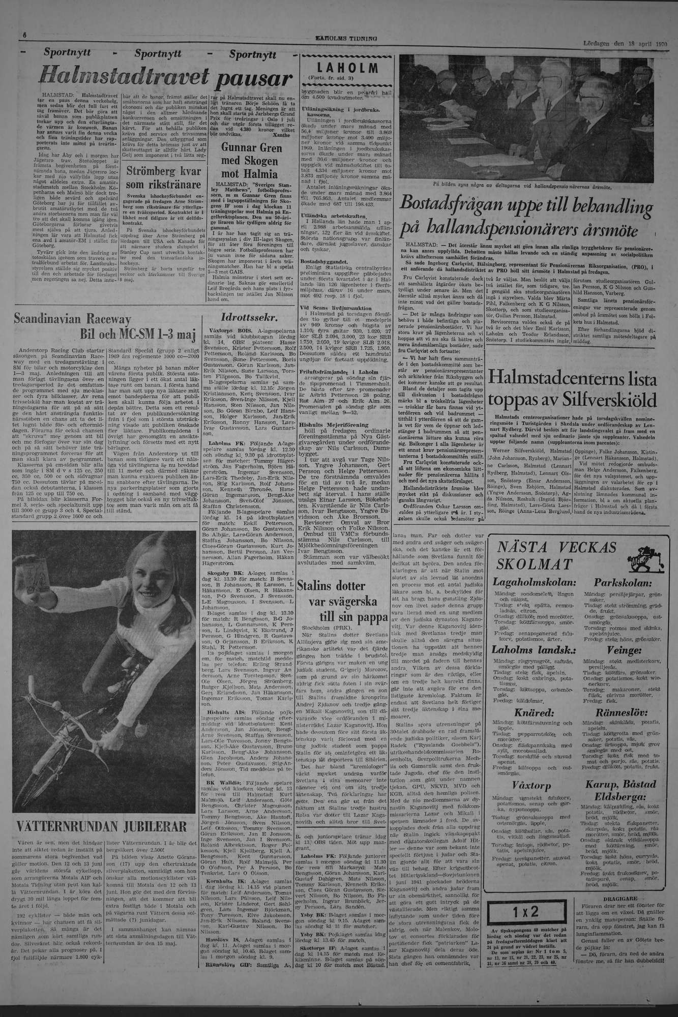 Laholms Tidning Lördag 18 april 1970, sida 6
