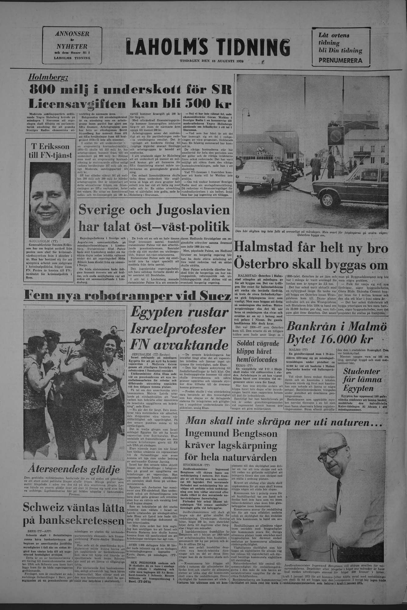 Laholms Tidning Tisdag 18 augusti 1970, sida 8