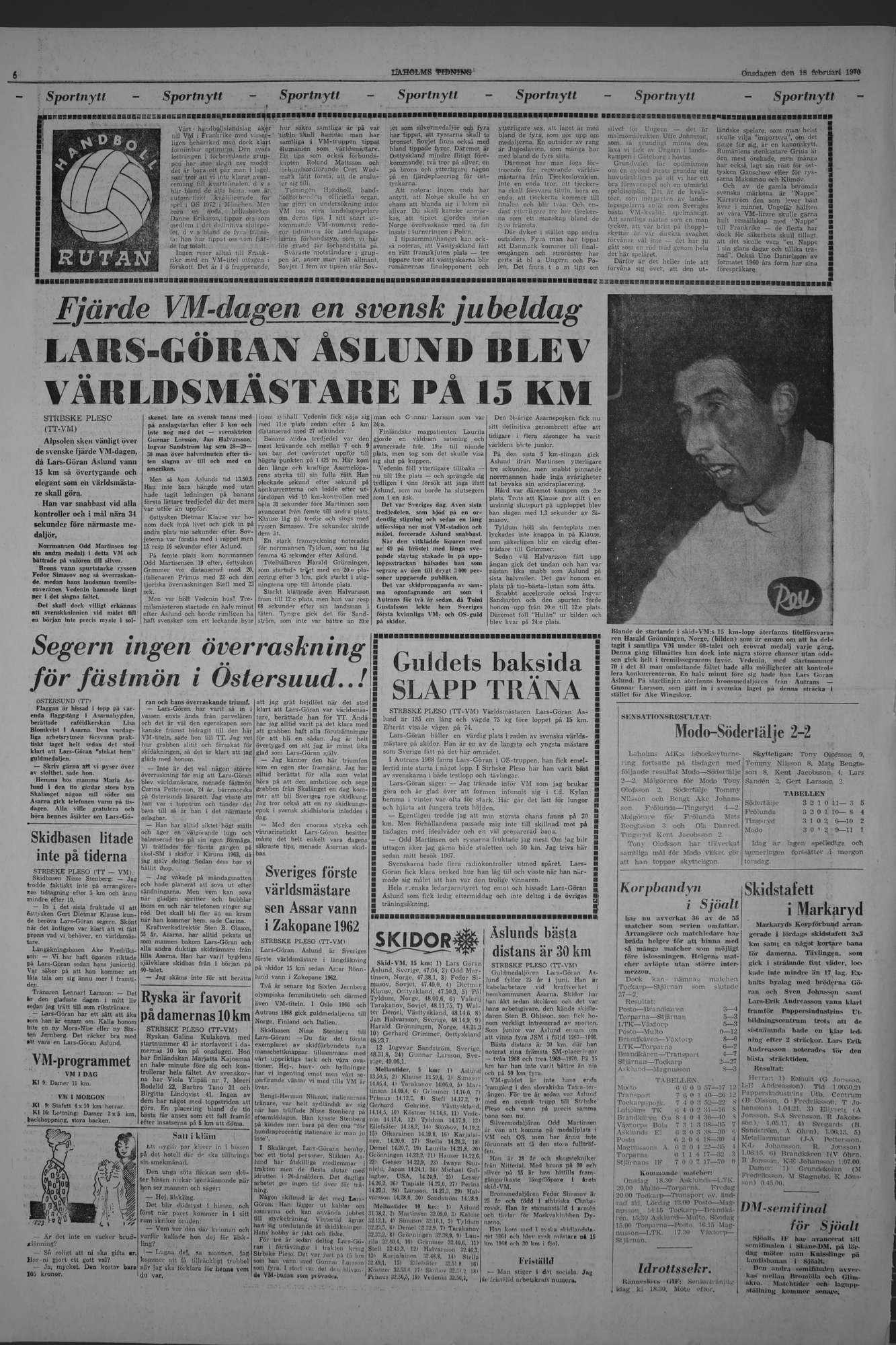 Laholms Tidning Onsdag 18 februari 1970, sida 6