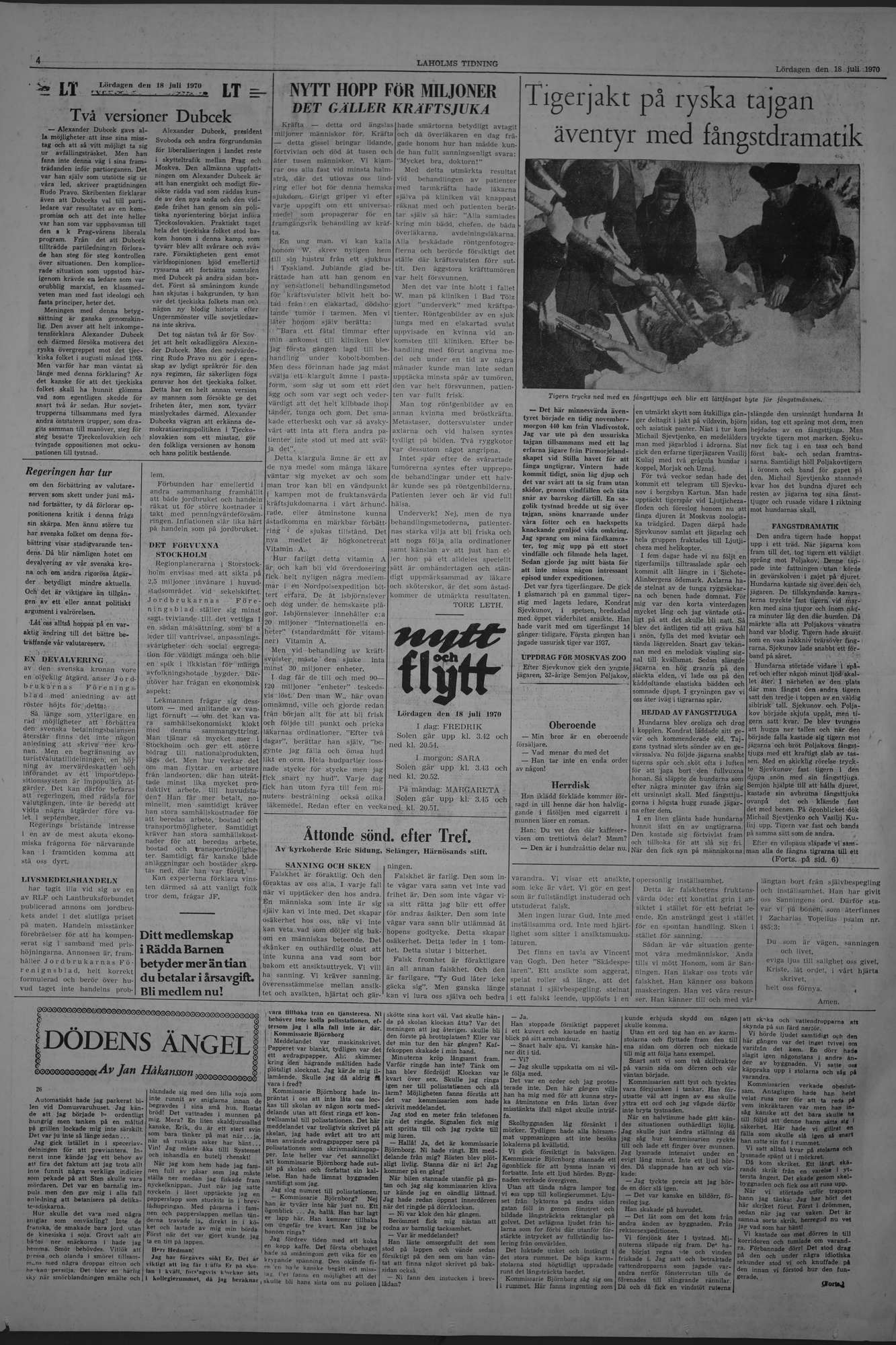 Laholms Tidning Lördag 18 juli 1970, sida 4