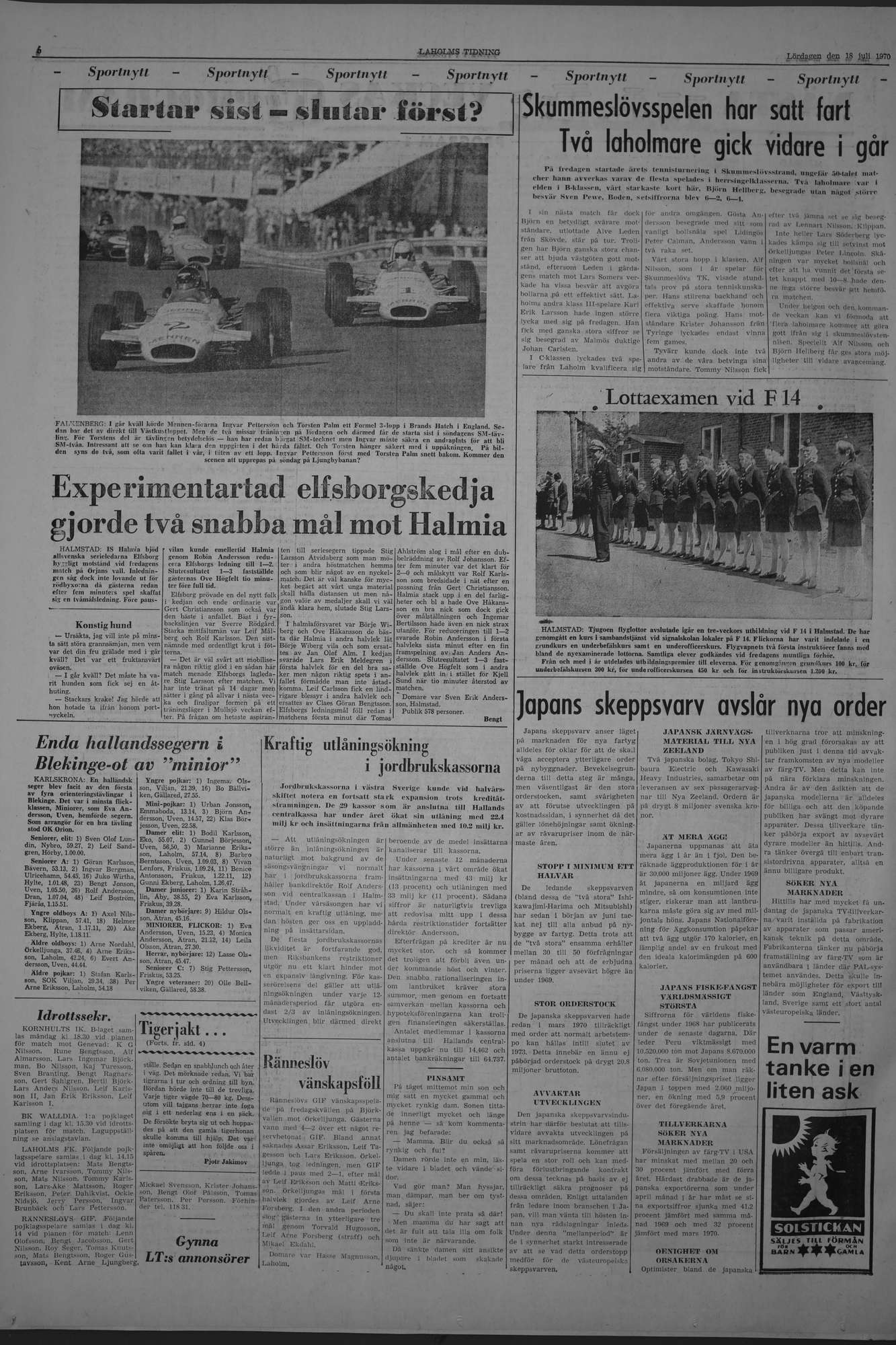 Laholms Tidning Lördag 18 juli 1970, sida 6