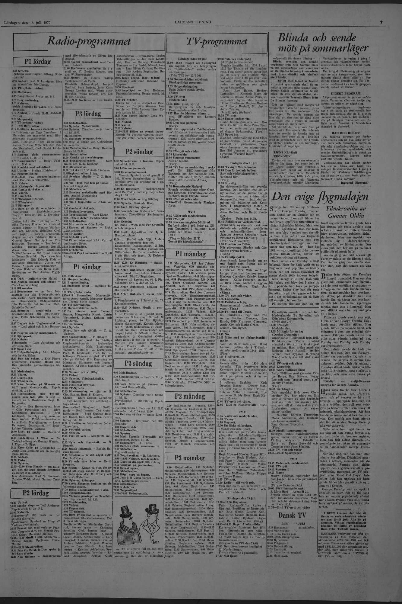 Laholms Tidning Lördag 18 juli 1970, sida 7