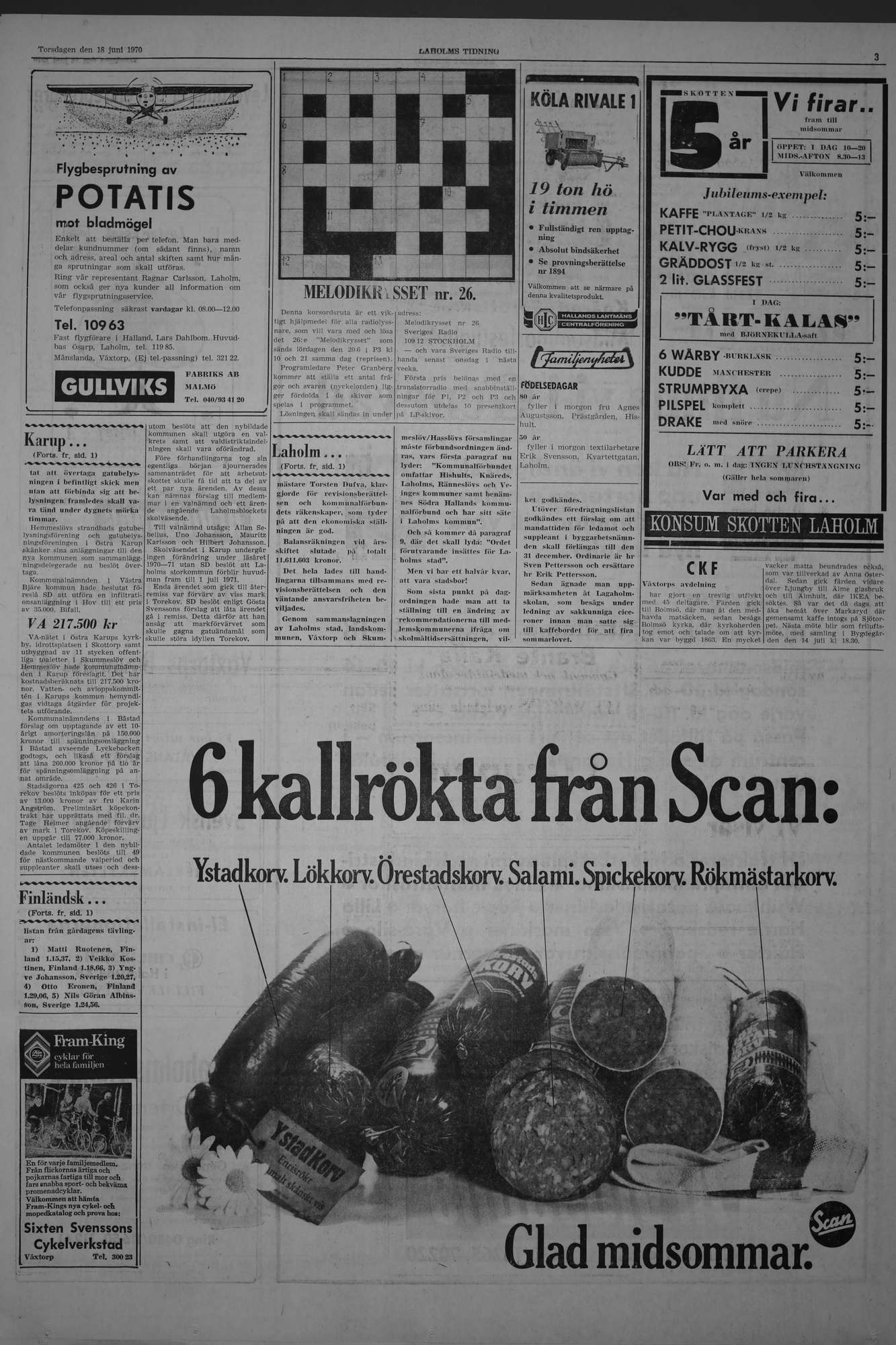 Laholms Tidning Torsdag 18 juni 1970, sida 3
