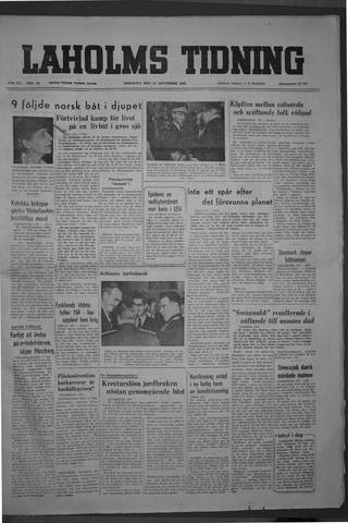 Förstasidan, Tisdag 22 november 1949