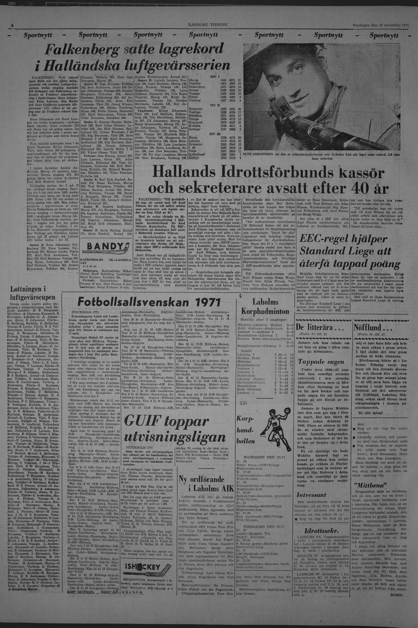 Laholms Tidning Onsdag 18 november 1970, sida 6