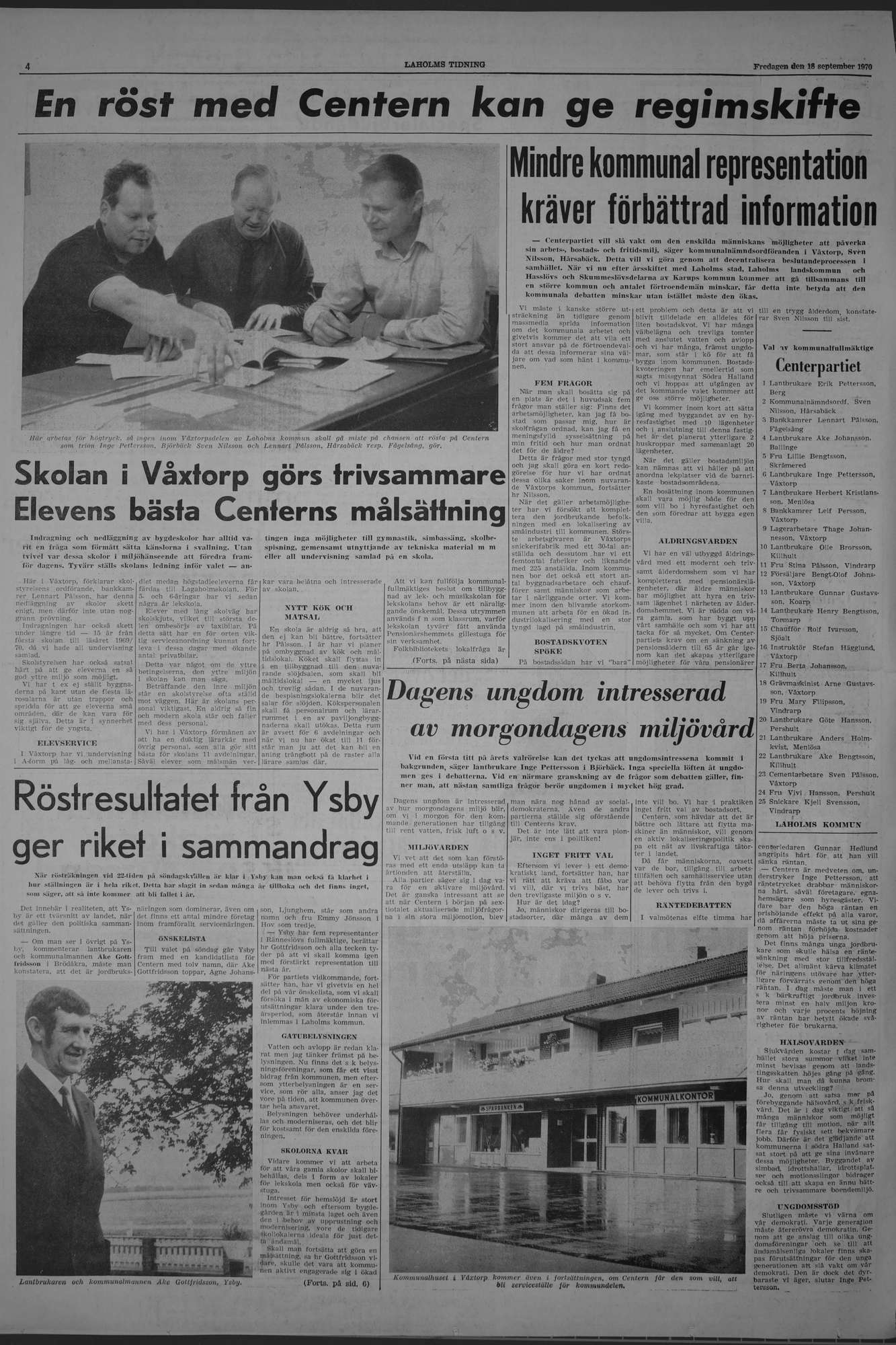 Laholms Tidning Fredag 18 september 1970, sida 4