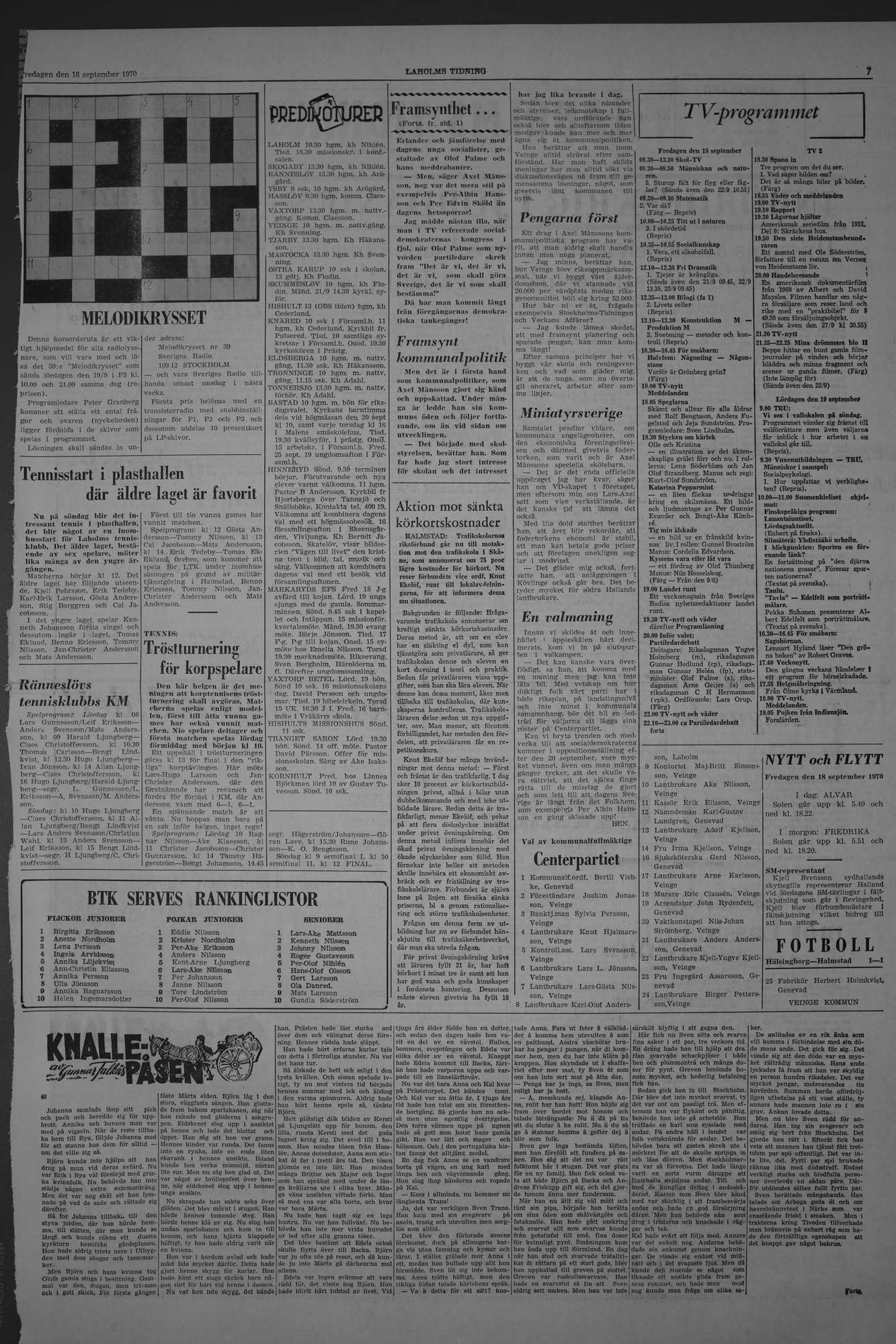Laholms Tidning Fredag 18 september 1970, sida 7