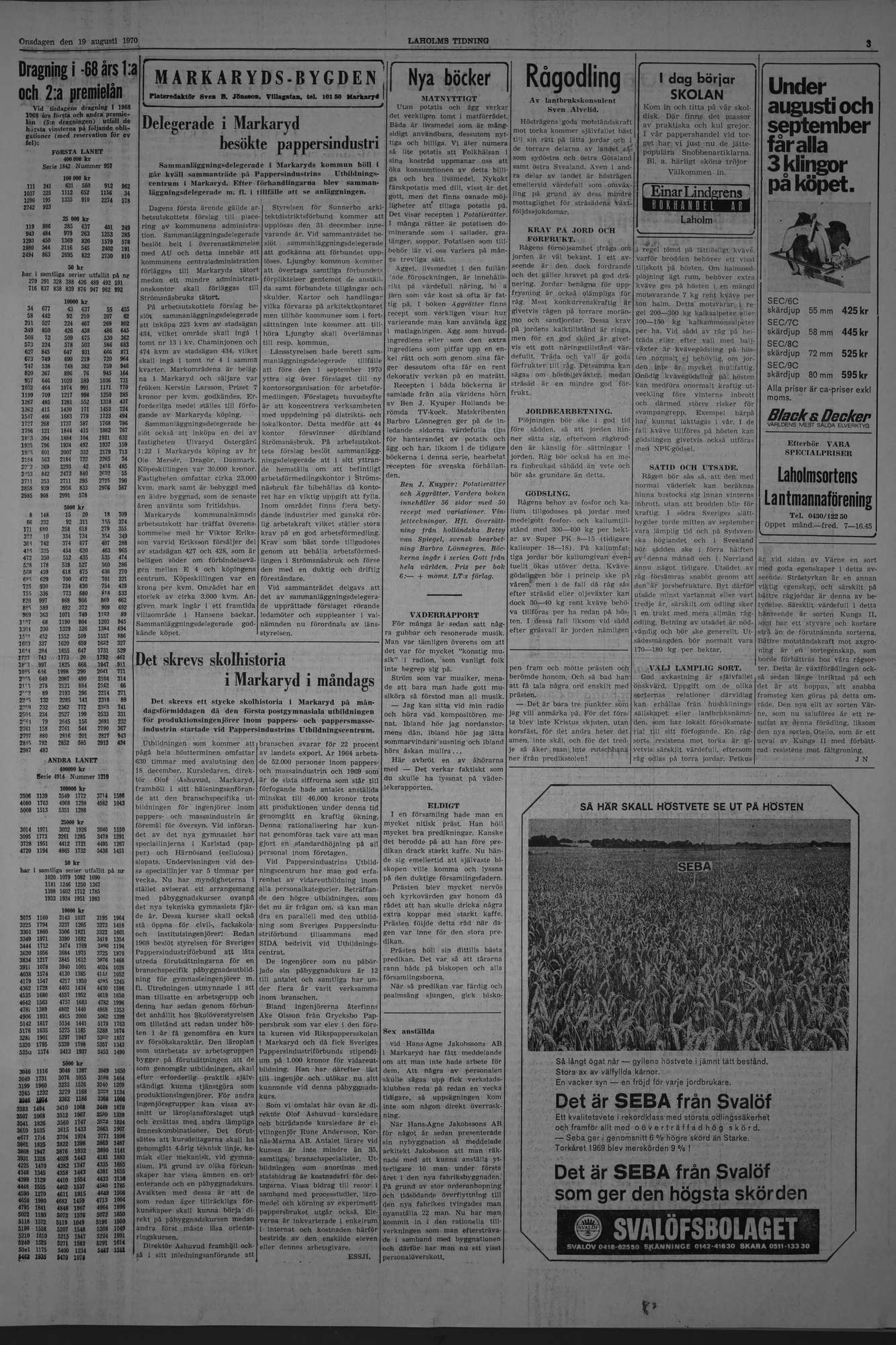 Laholms Tidning Onsdag 19 augusti 1970, sida 3