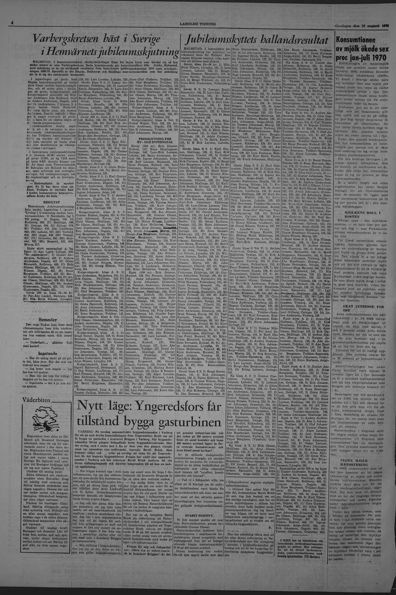 Laholms Tidning Onsdag 19 augusti 1970, sida 4
