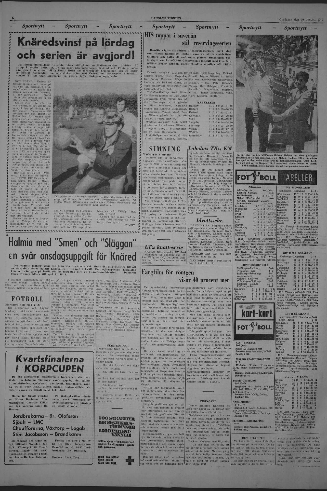 Laholms Tidning Onsdag 19 augusti 1970, sida 6
