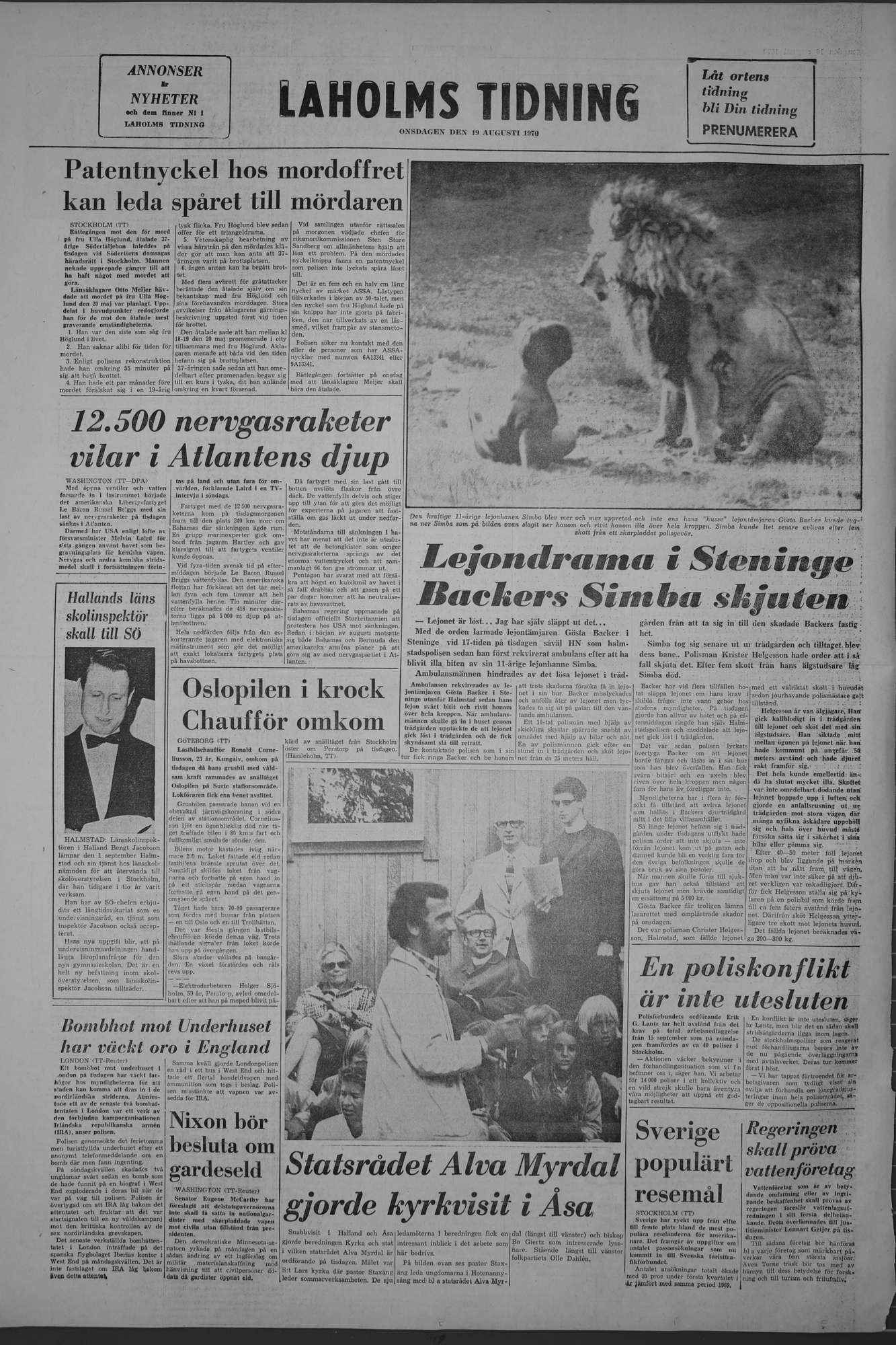 Laholms Tidning Onsdag 19 augusti 1970, sida 8