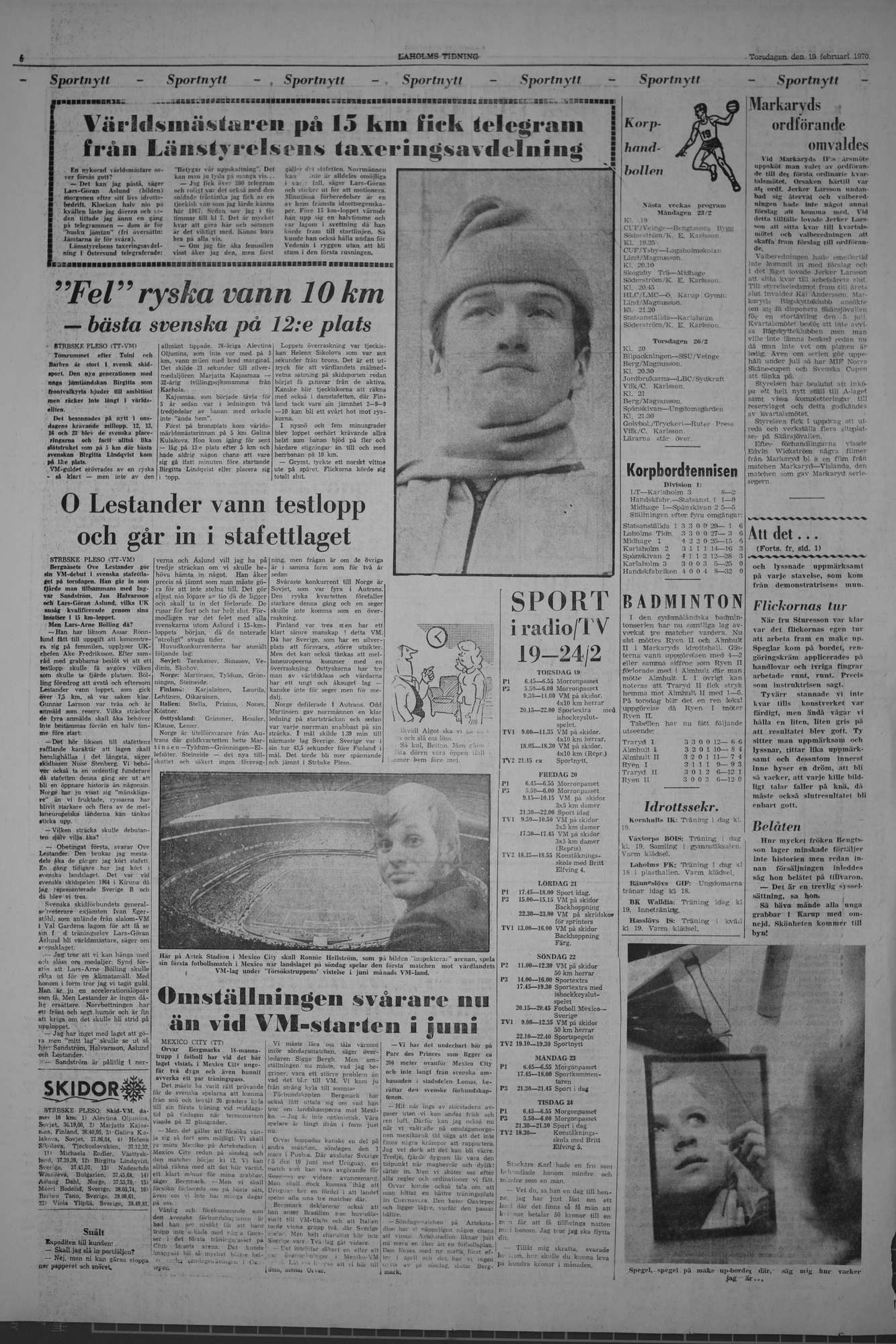 Laholms Tidning Torsdag 19 februari 1970, sida 6