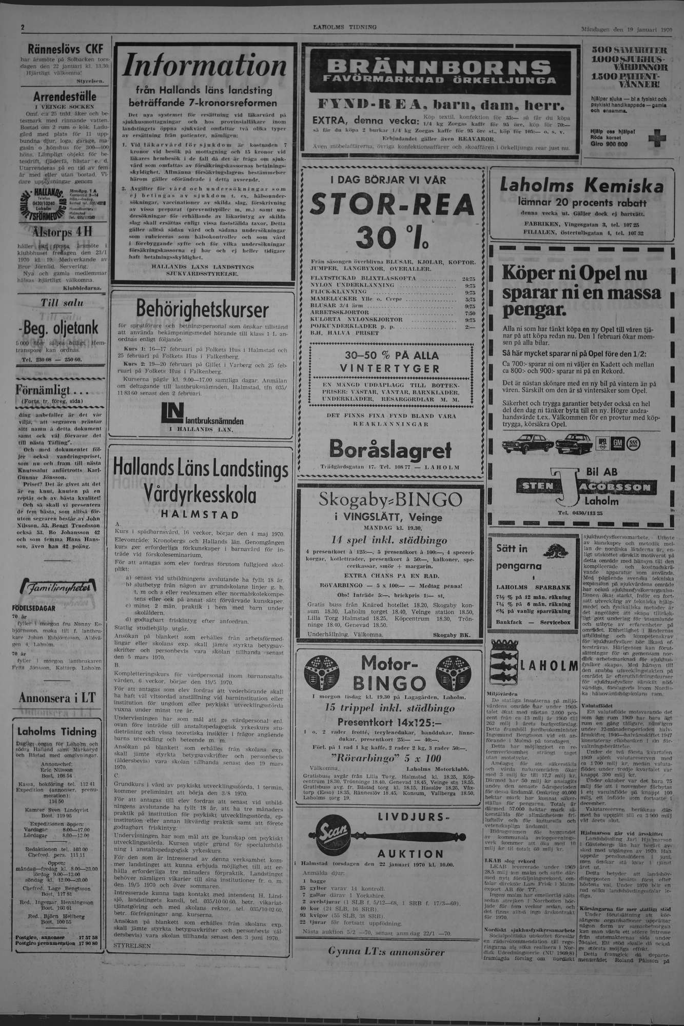 Laholms Tidning Måndag 19 januari 1970, sida 2