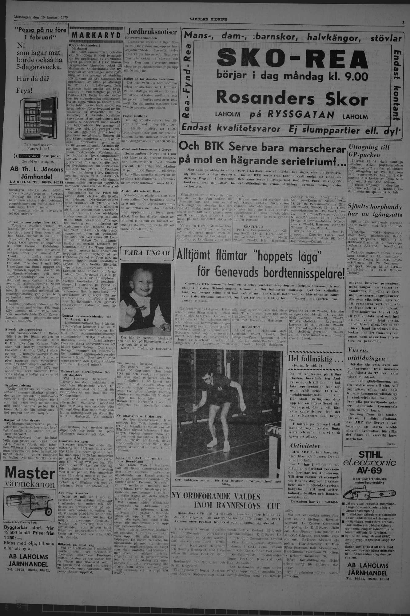 Laholms Tidning Måndag 19 januari 1970, sida 3