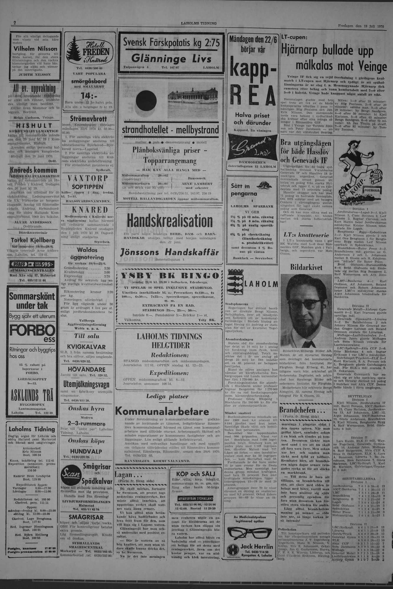 Laholms Tidning Fredag 19 juni 1970, sida 2