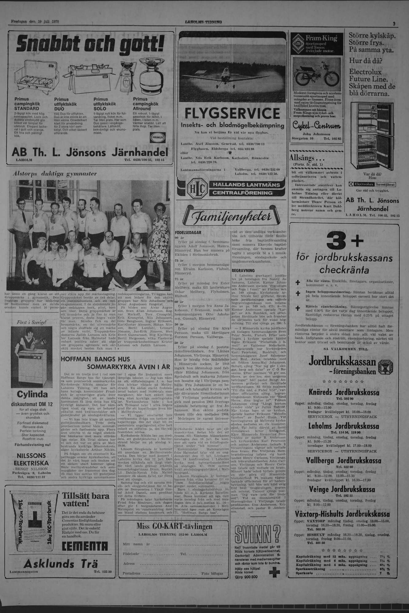 Laholms Tidning Fredag 19 juni 1970, sida 3