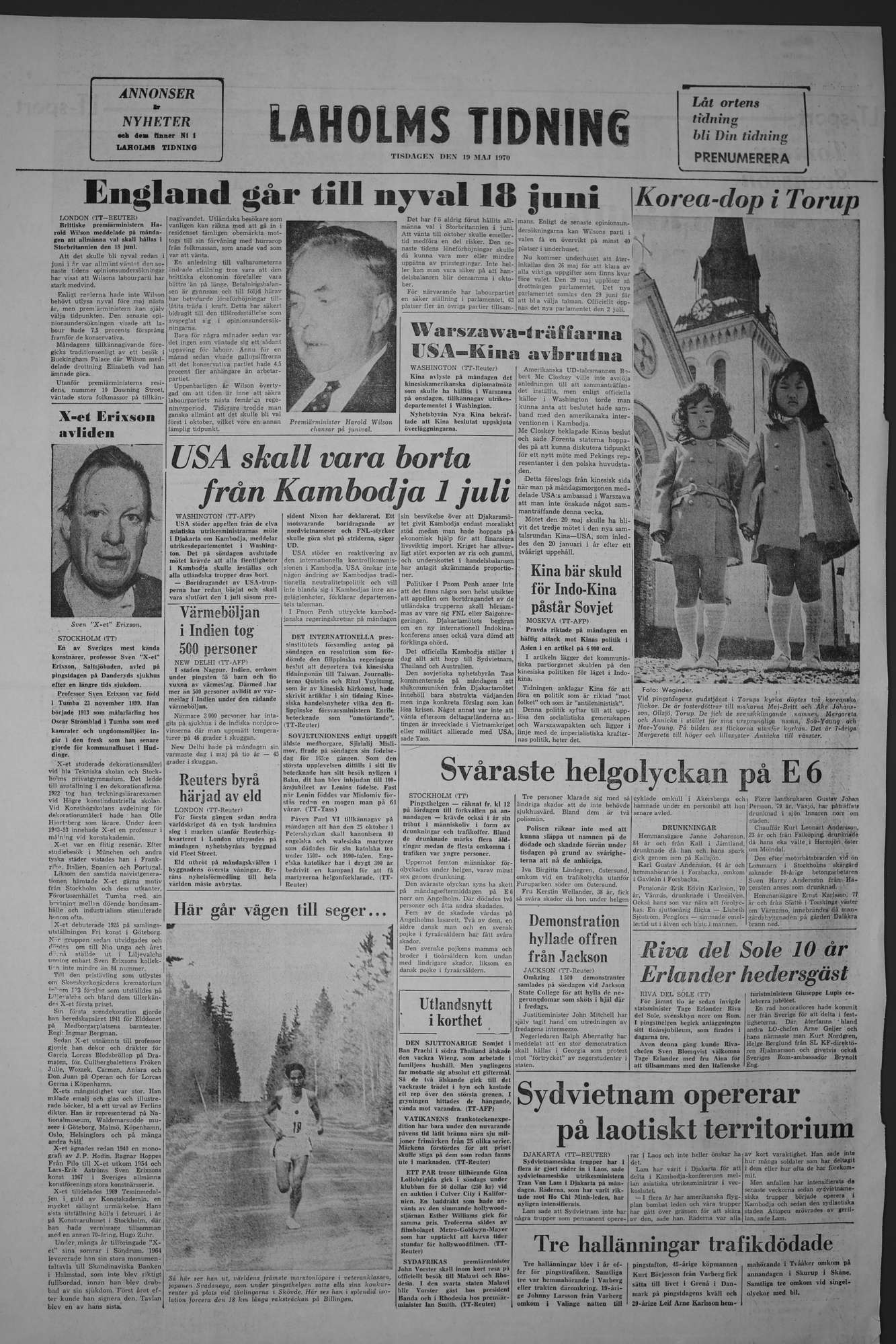 Laholms Tidning Tisdag 19 maj 1970, sida 8