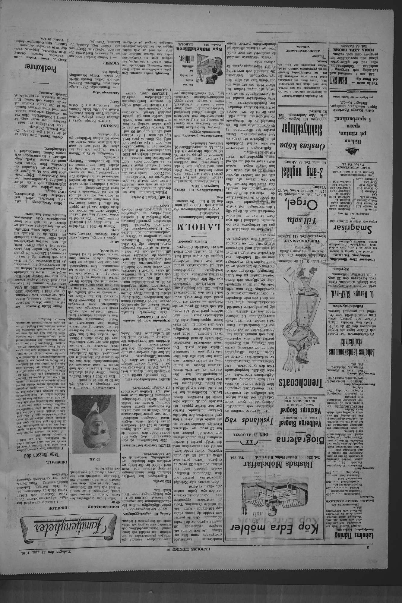 Laholms Tidning Tisdag 23 augusti 1949, sida 2