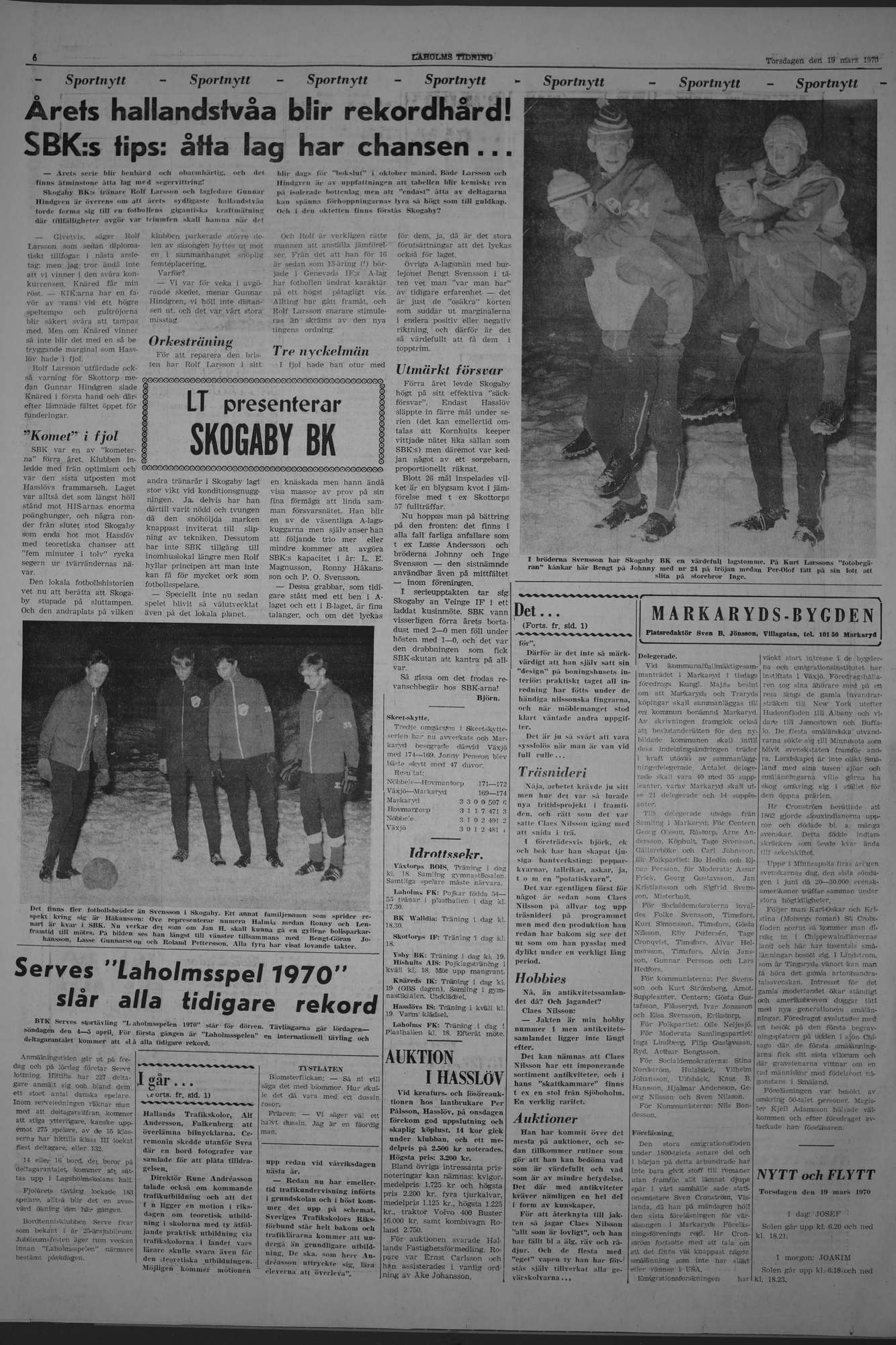 Laholms Tidning Torsdag 19 mars 1970, sida 6