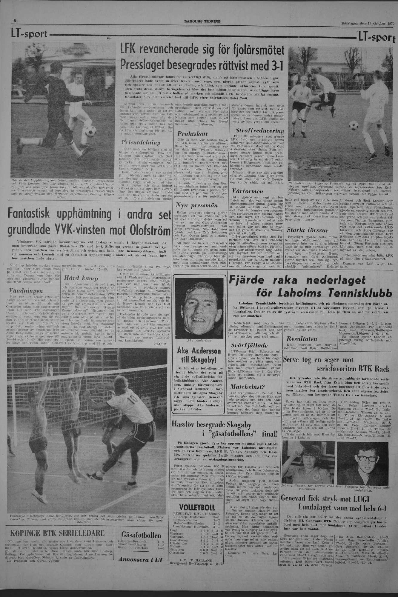 Laholms Tidning Måndag 19 oktober 1970, sida 6