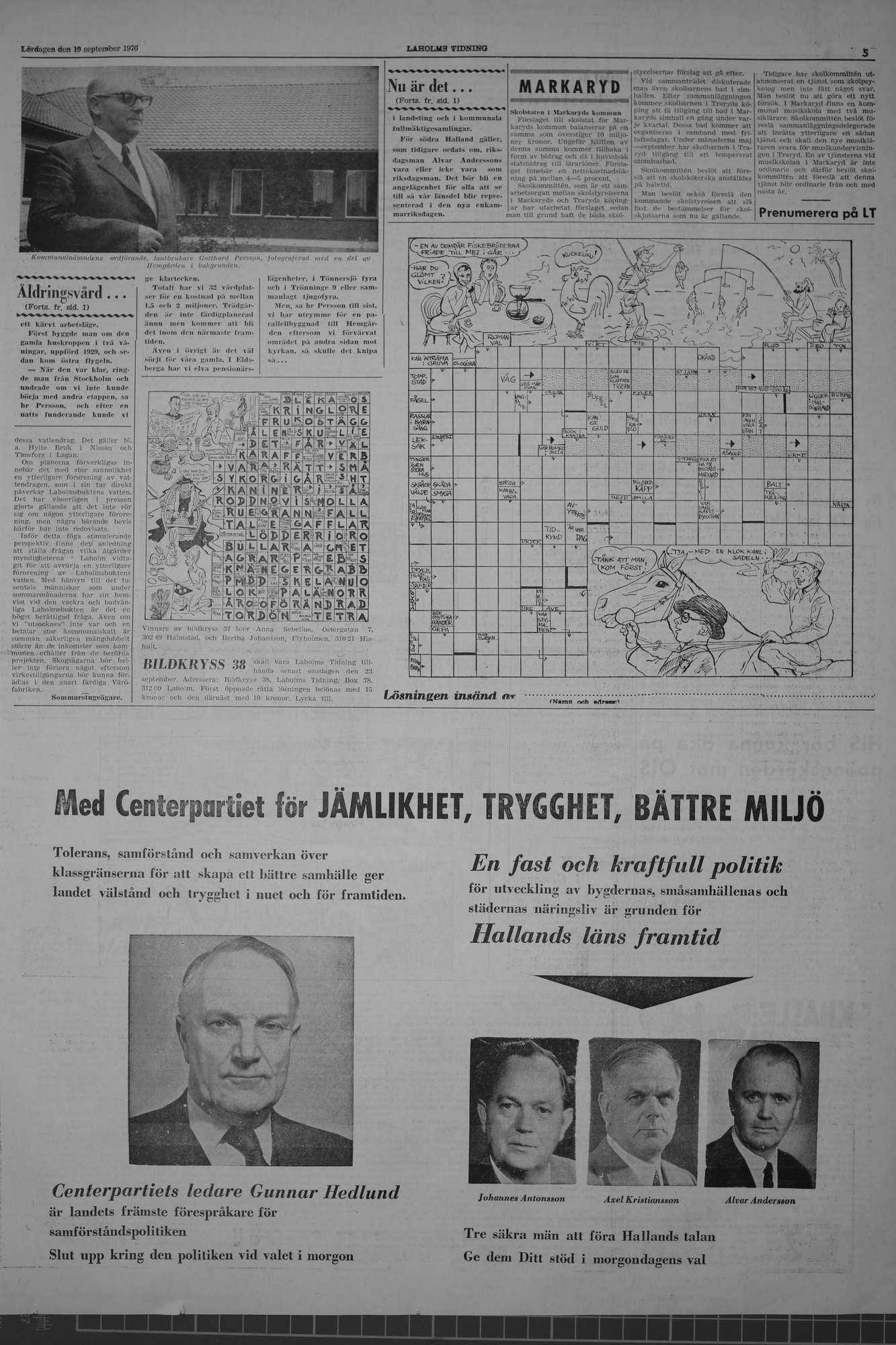 Laholms Tidning Lördag 19 september 1970, sida 5