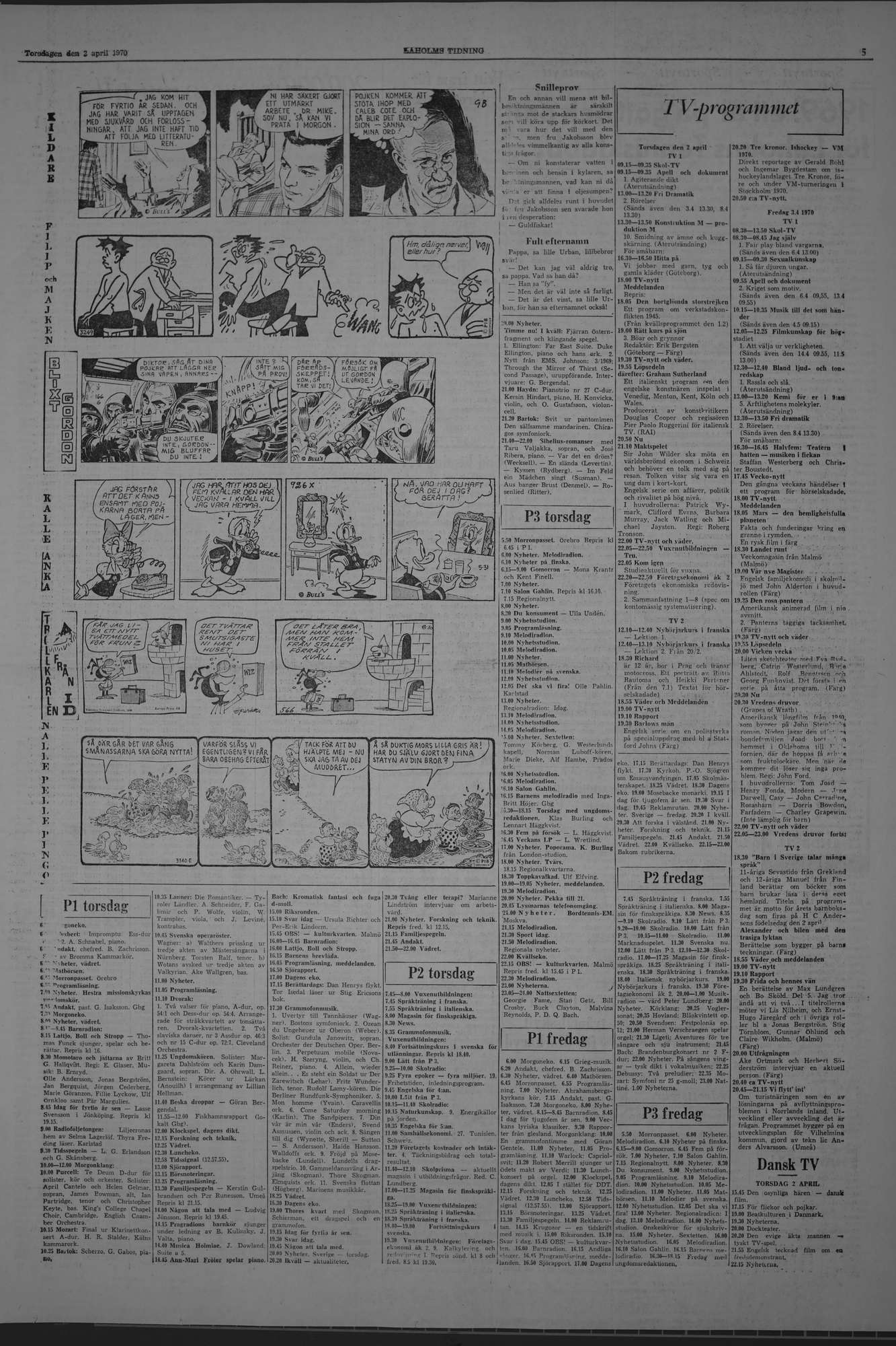 Laholms Tidning Torsdag 2 april 1970, sida 5